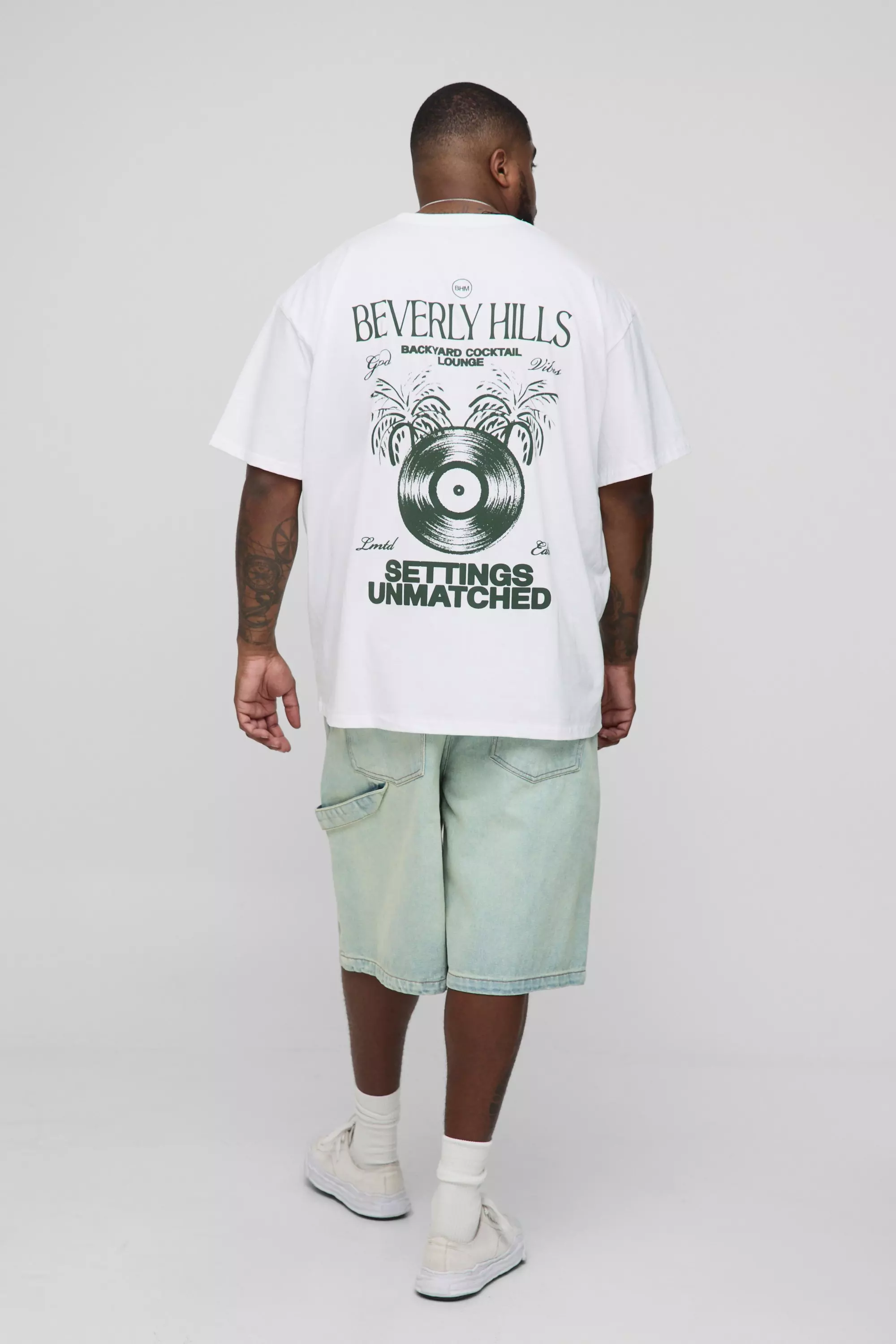 Plus Oversized Beverly Hills Print T-Shirt | boohooMAN USA