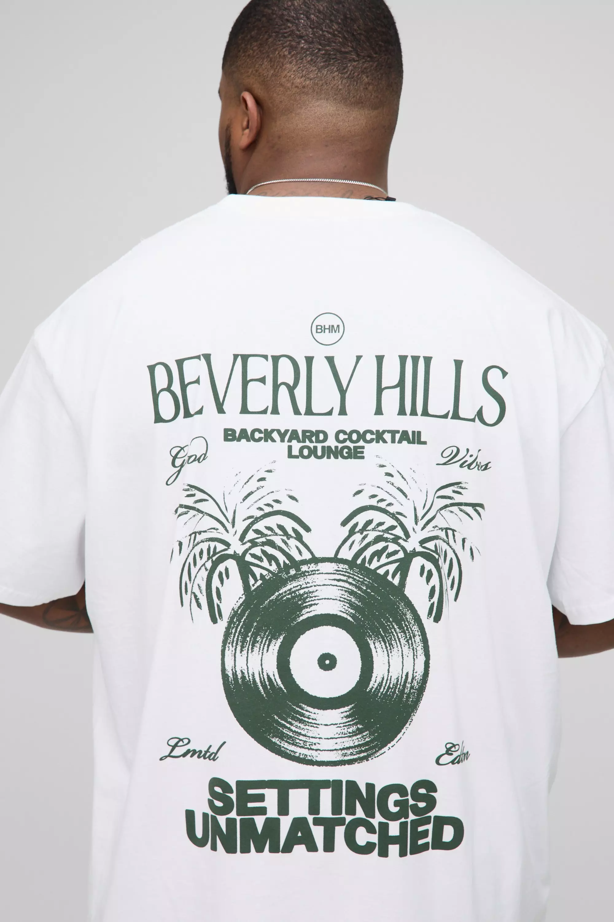 Plus Oversized Beverly Hills Print T-Shirt | boohooMAN USA