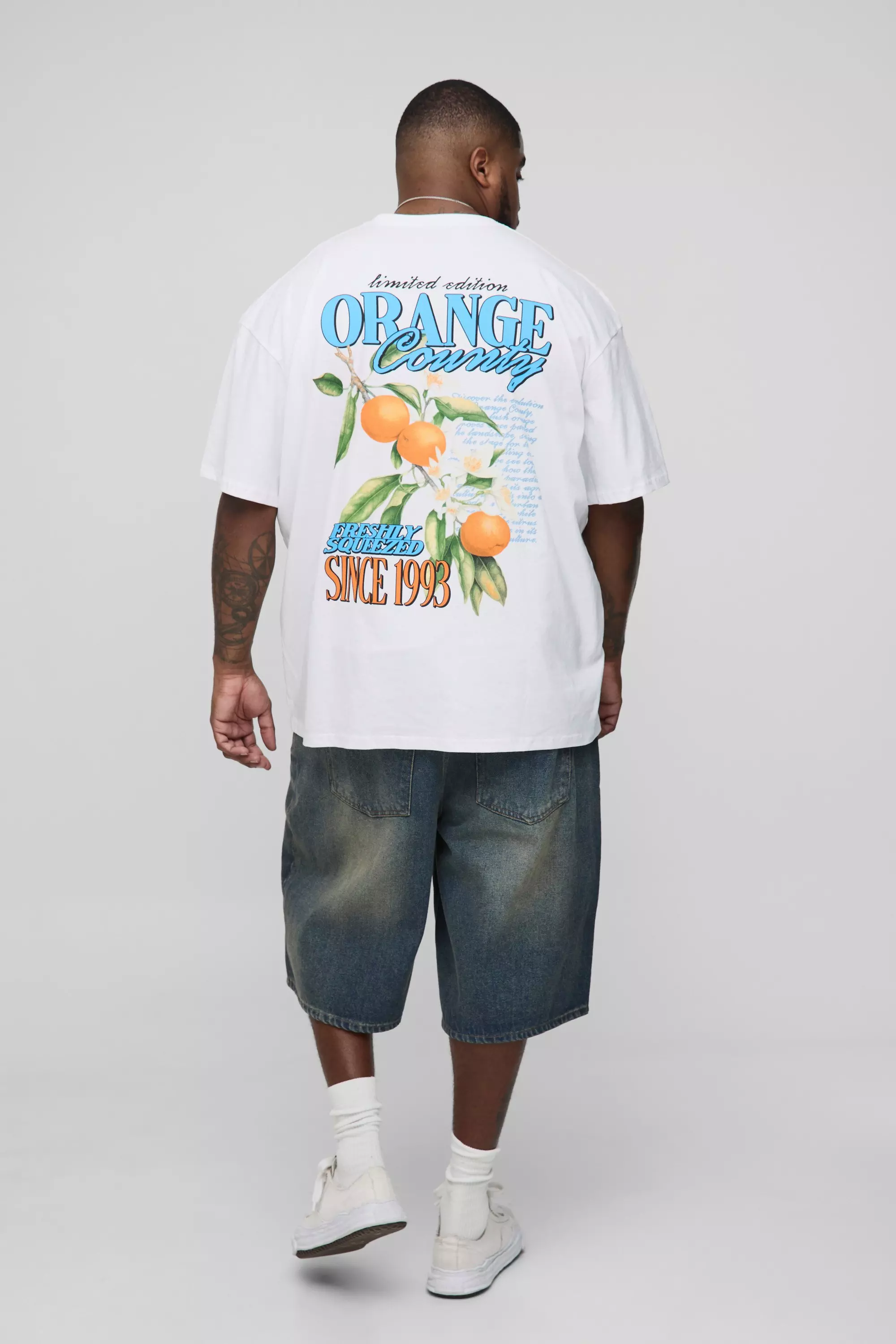 White Plus Oversized Sinaasappel T-Shirt alternatieve afbeelding