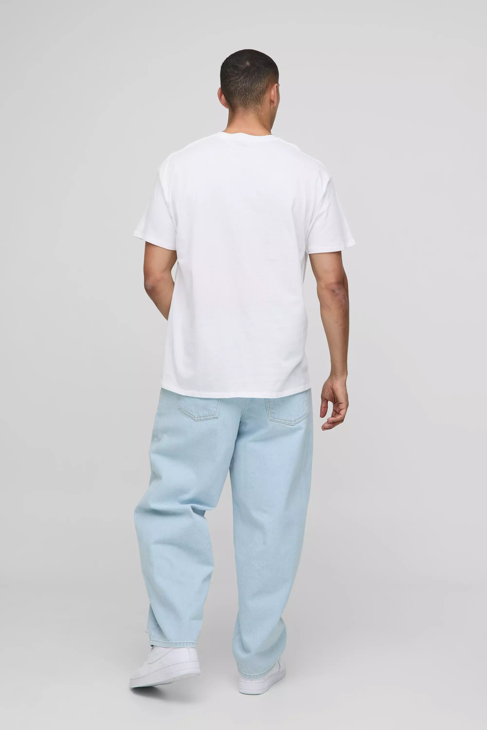 White Oversized Embroidered MAN T-Shirt alternative image
