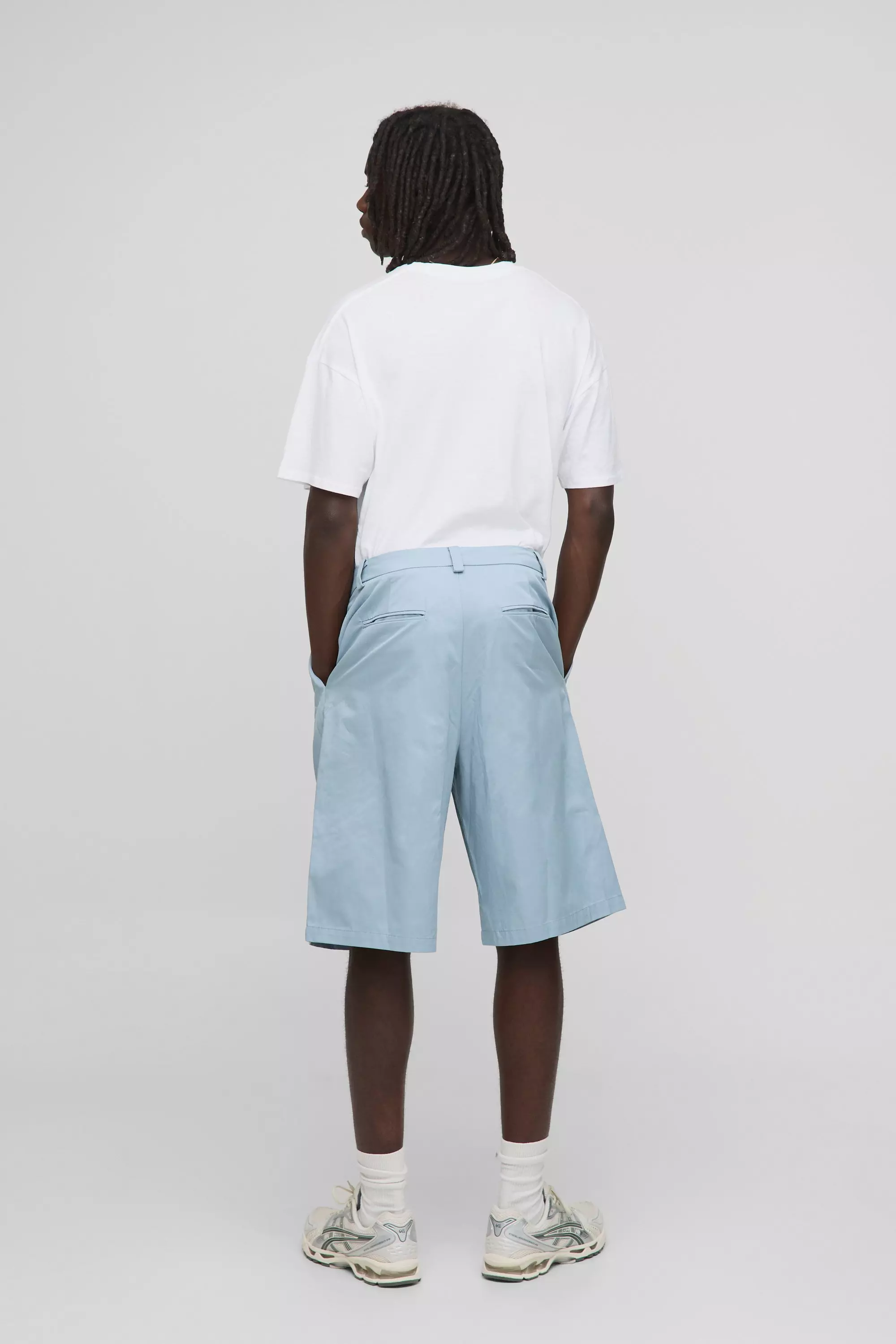 Weißes Oversize T-Shirt mit Man-Stickerei, White alternatives Bild