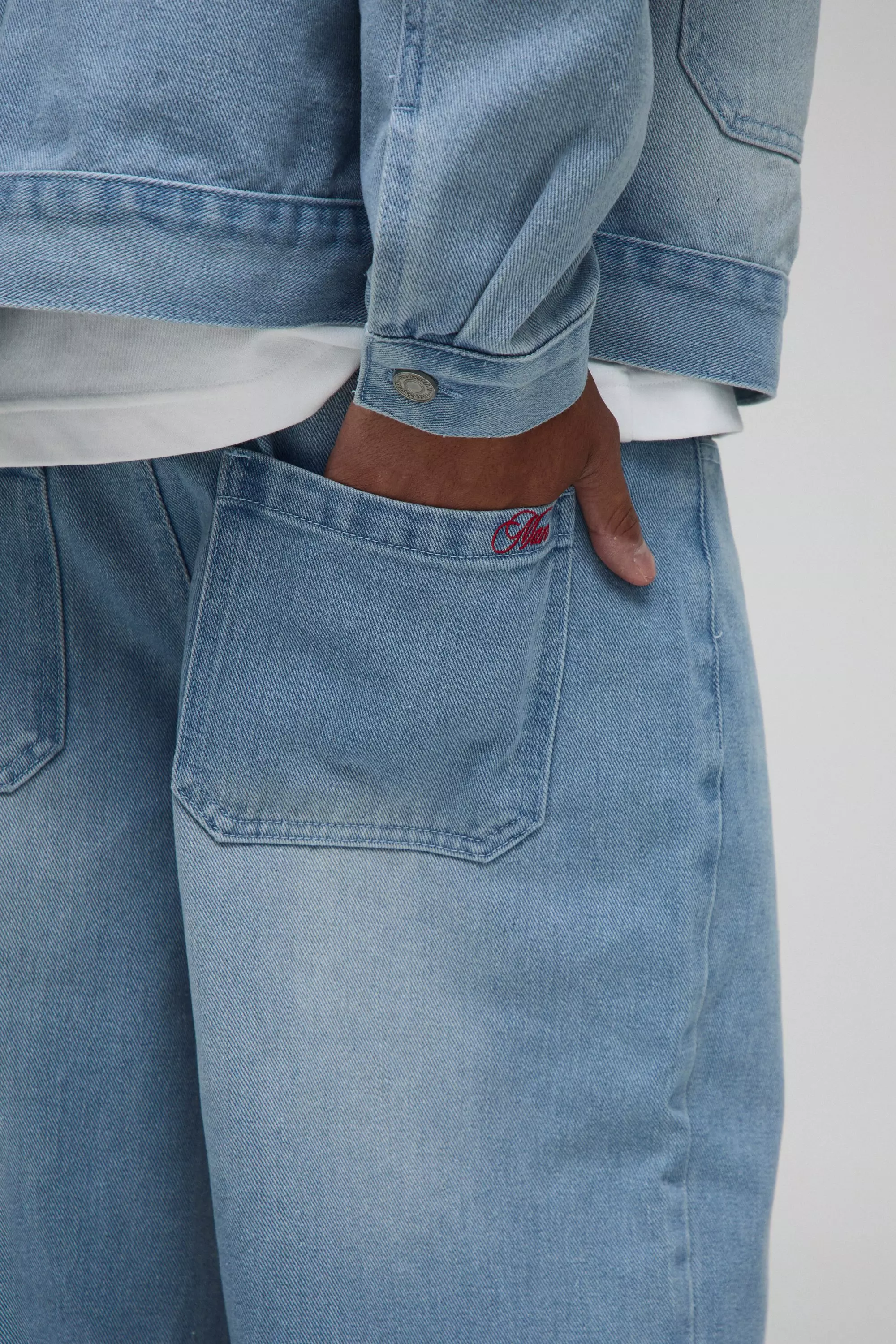Relaxed Washed Let Down Hem Jeans | boohooMAN USA