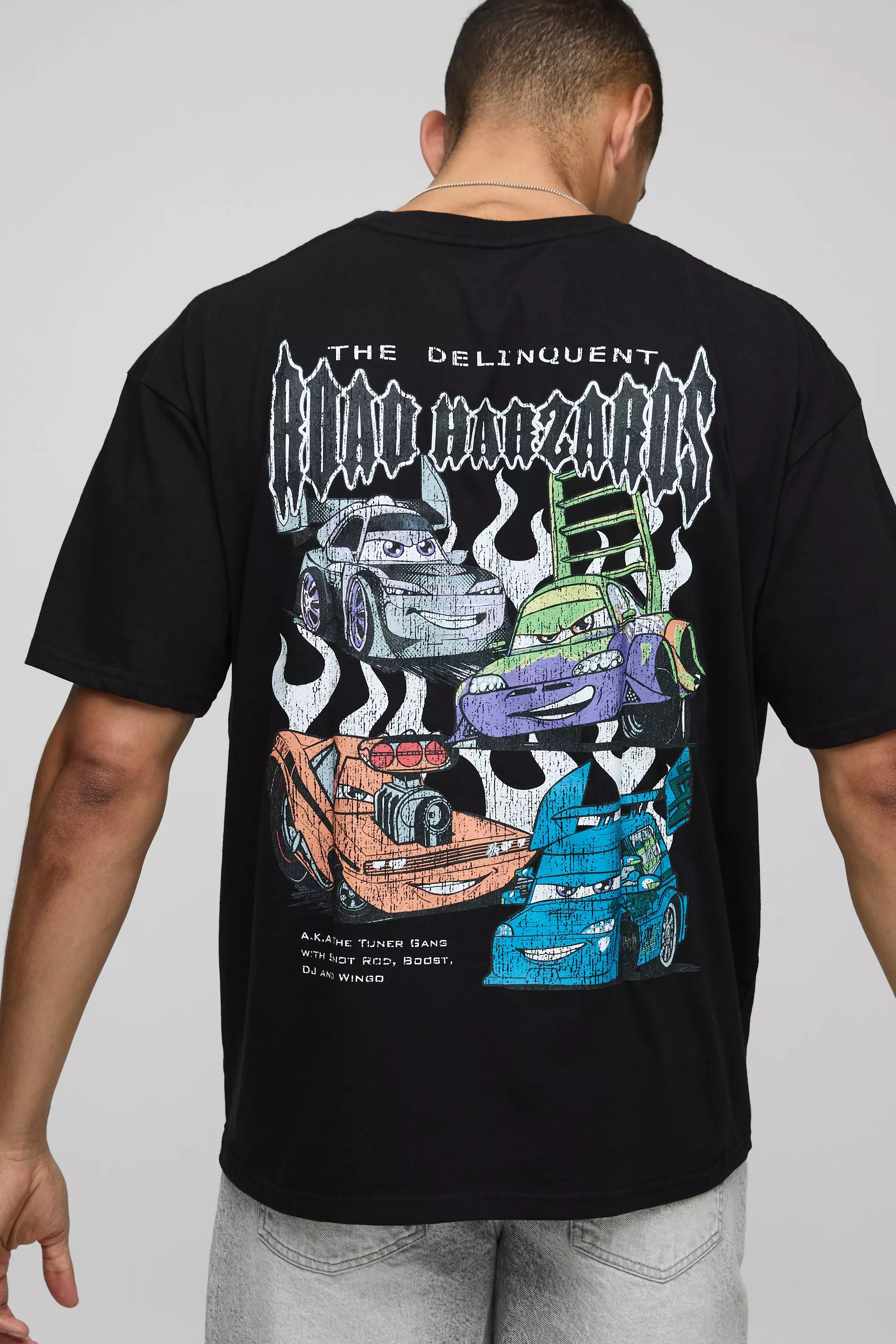 Black Oversized Disney Cars License T-Shirt alternative image