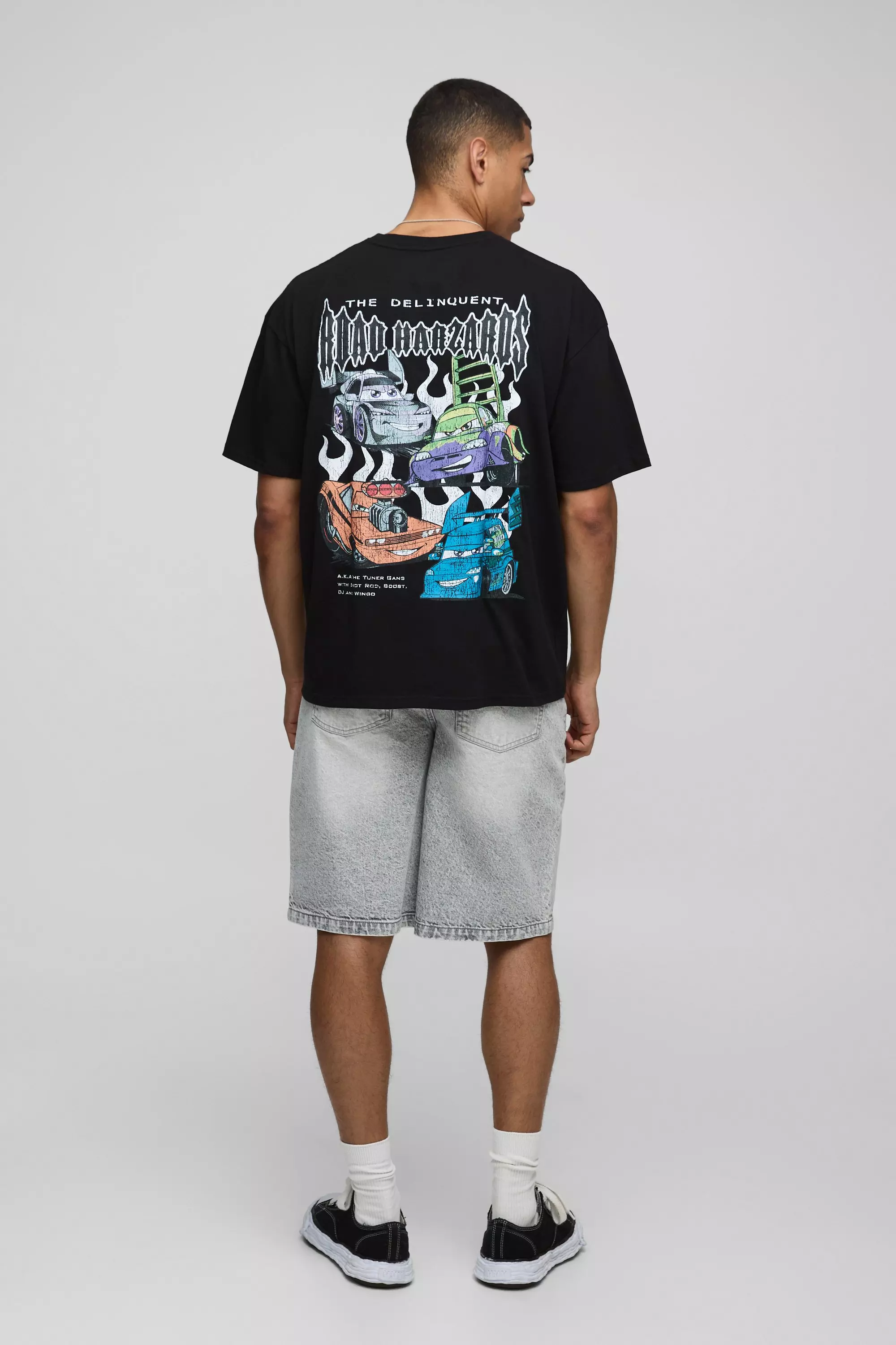 Black Oversized Disney Cars License T-Shirt alternative image