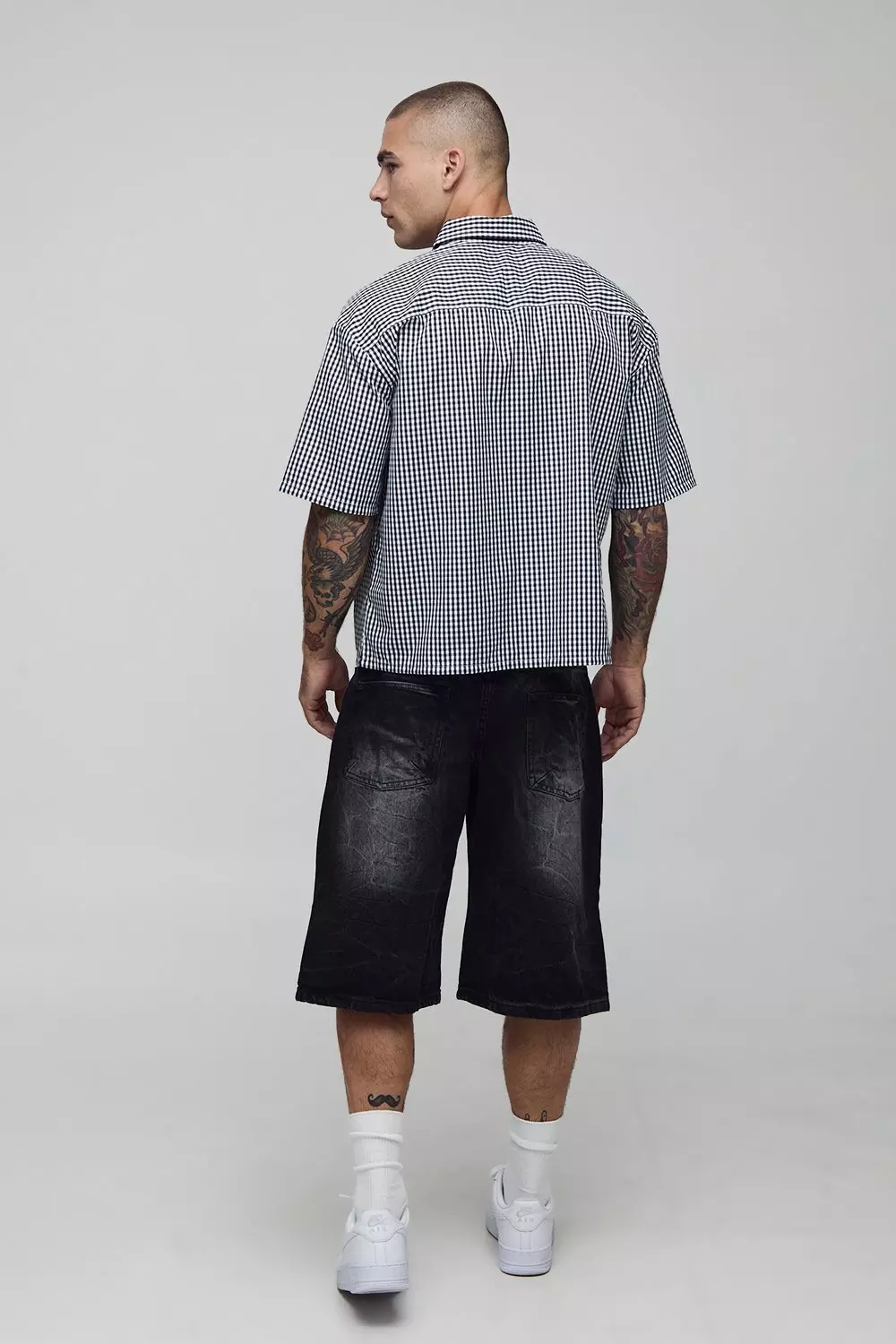 Oversized Boxy Gingham Check Shirt | boohooMAN USA