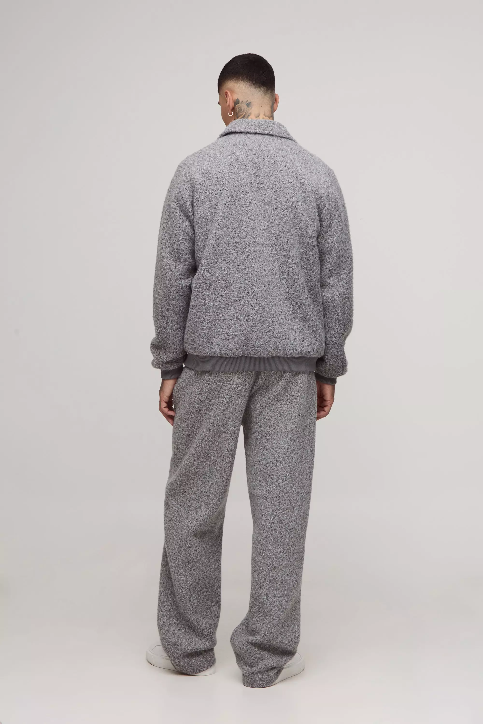 Tall Wool Look Relaxed Fit Pintuck Trousers | boohooMAN USA