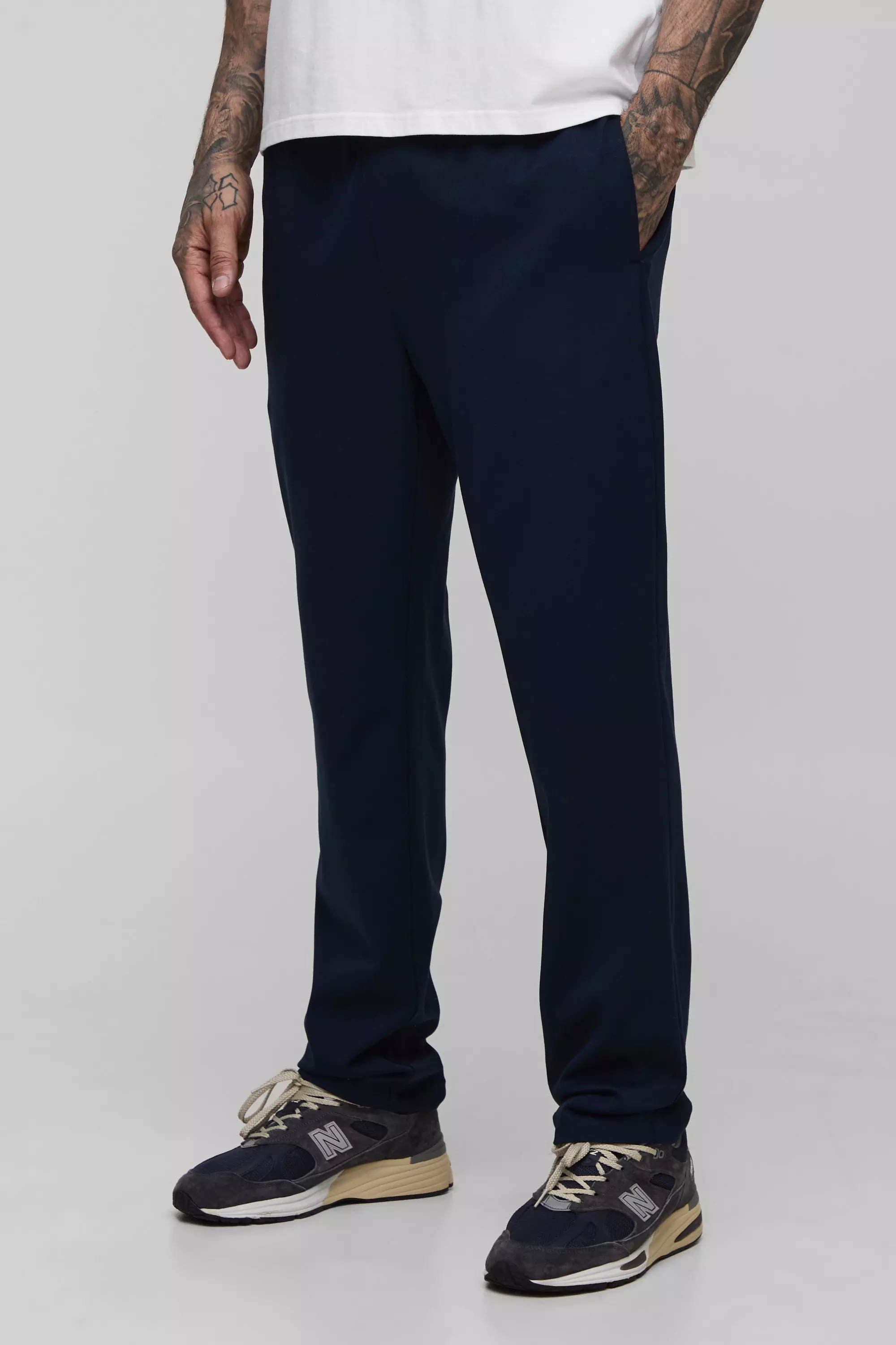 Tall Elasticated Waist Tapered Smart Woven Sweatpants | boohooMAN USA