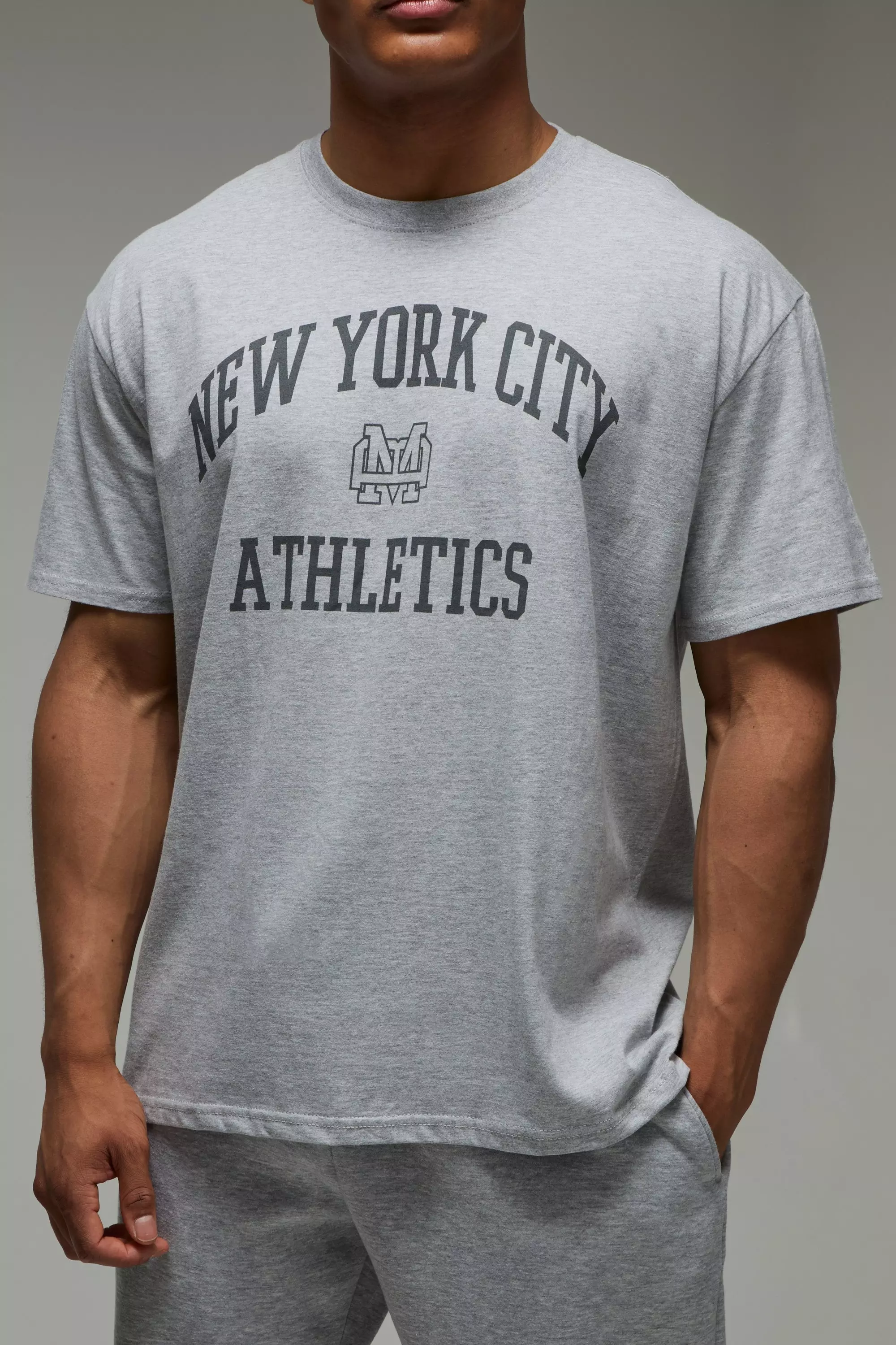 Grey MAN Active New York Athletics Oversized T-Shirt