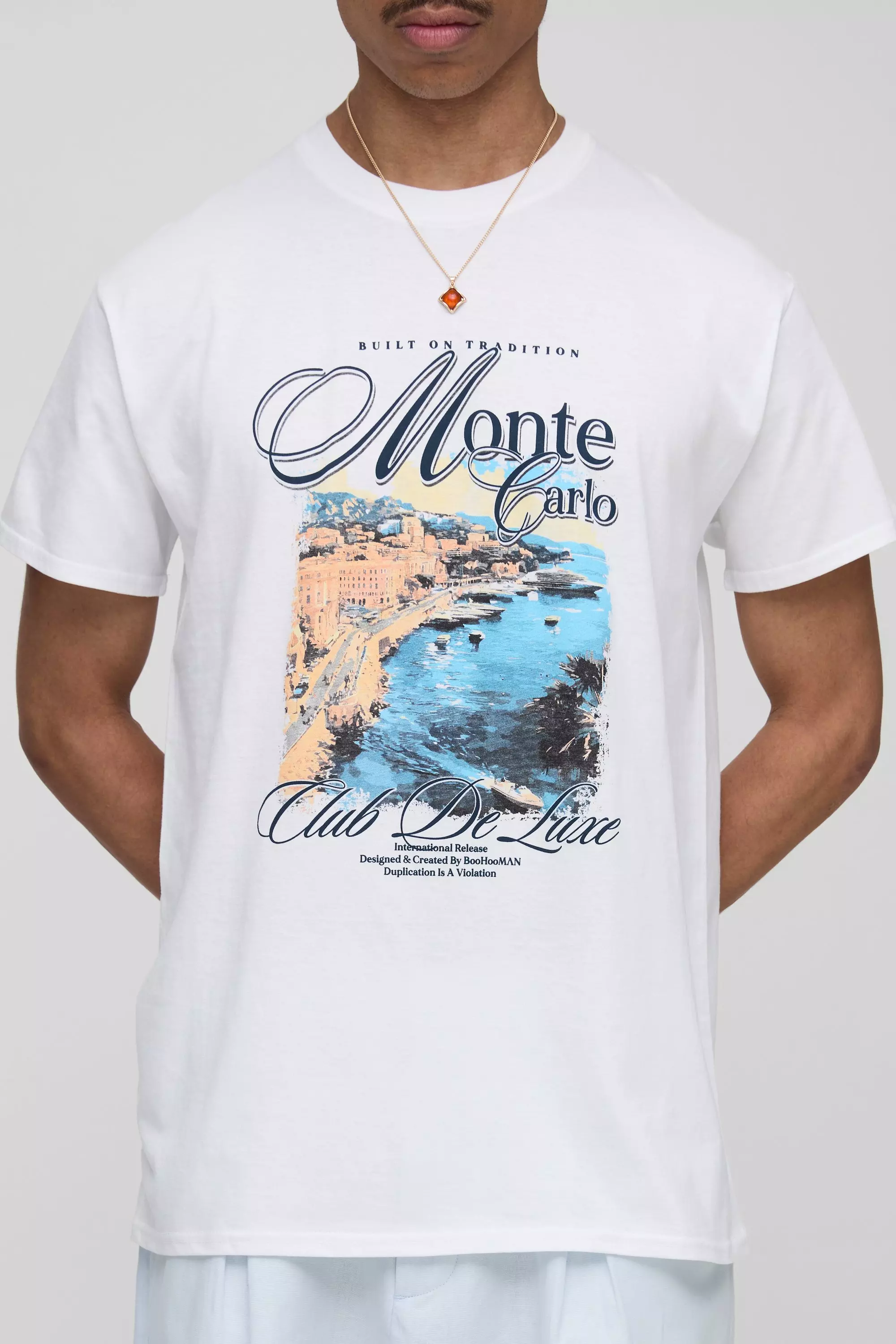 Regular Fit Monte Carlo Print T-Shirt White