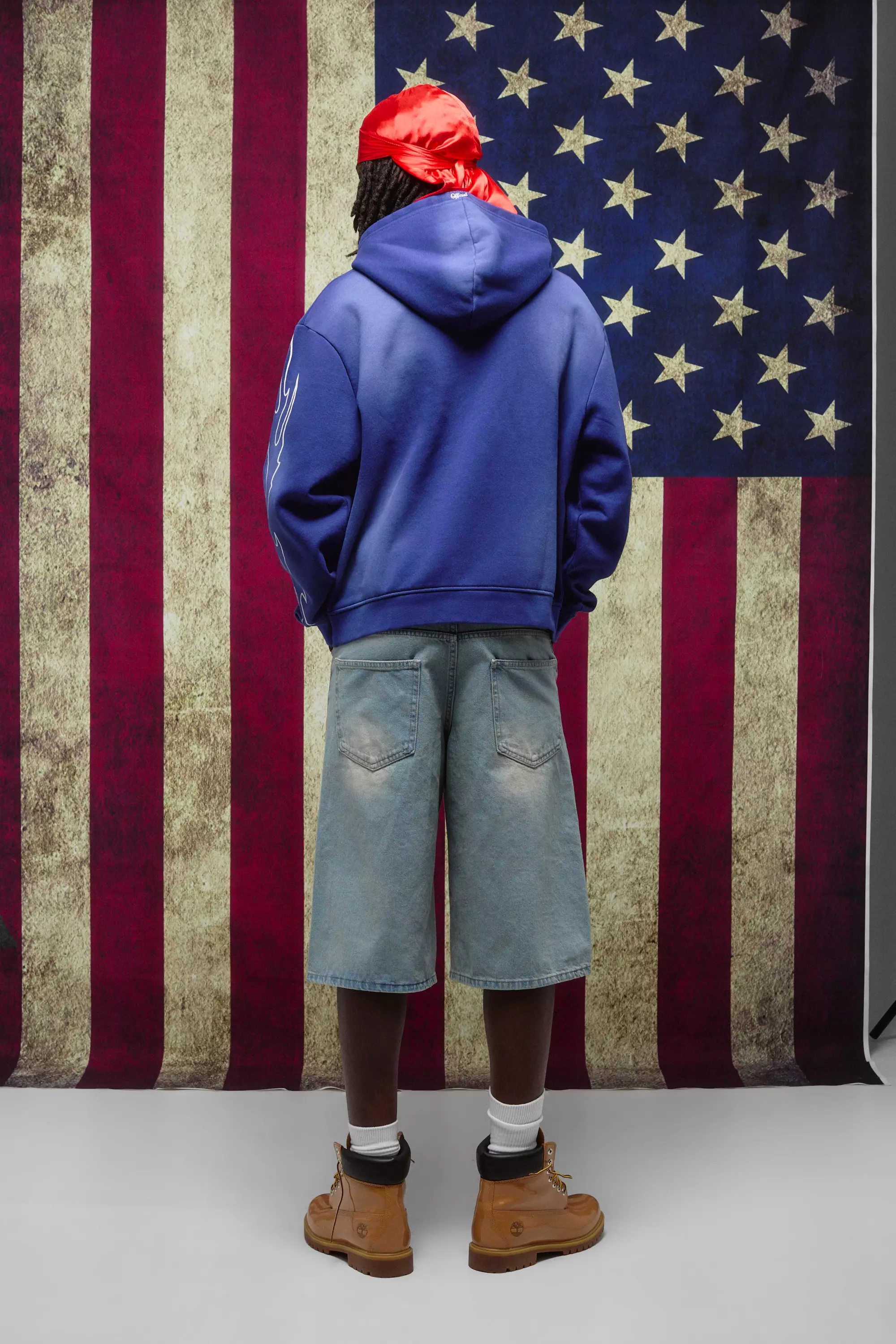 Blue Oversized Boxy Spray Washed Graphic Hoodie | boohooMAN USA