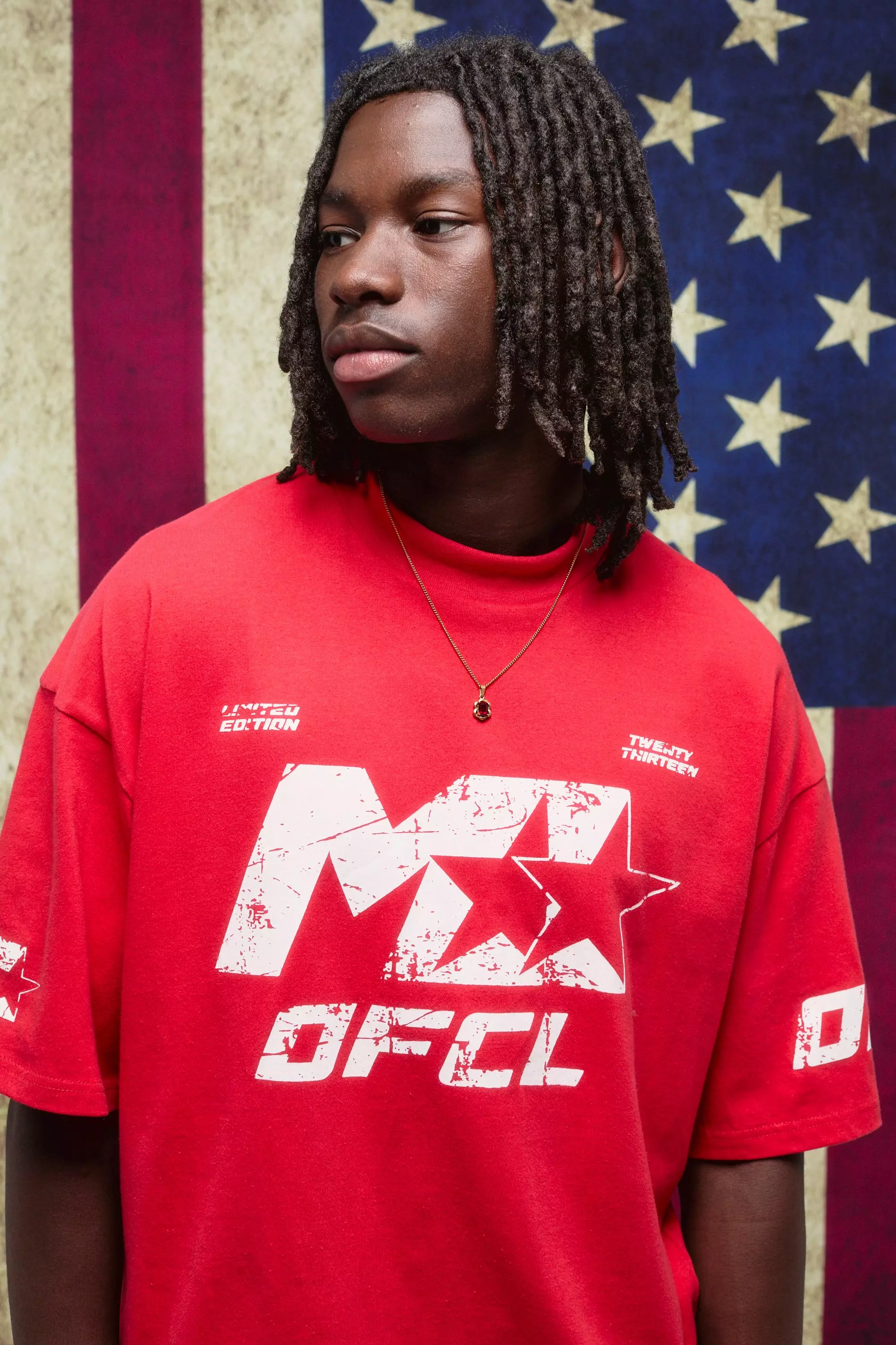 Red Oversized Boxy Extended Neck Graphic T-Shirt And Oversized Short Set | boohooMAN USA