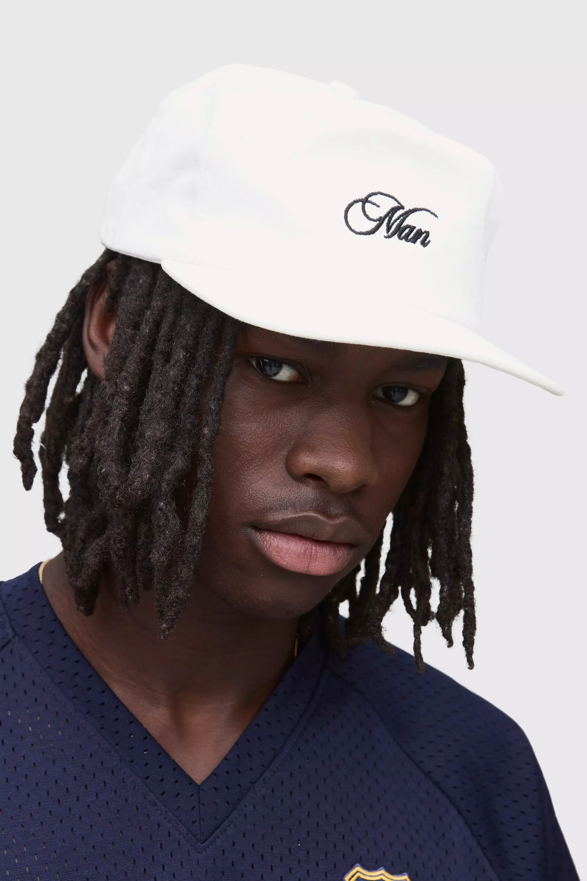 MAN Embroidered Cap White