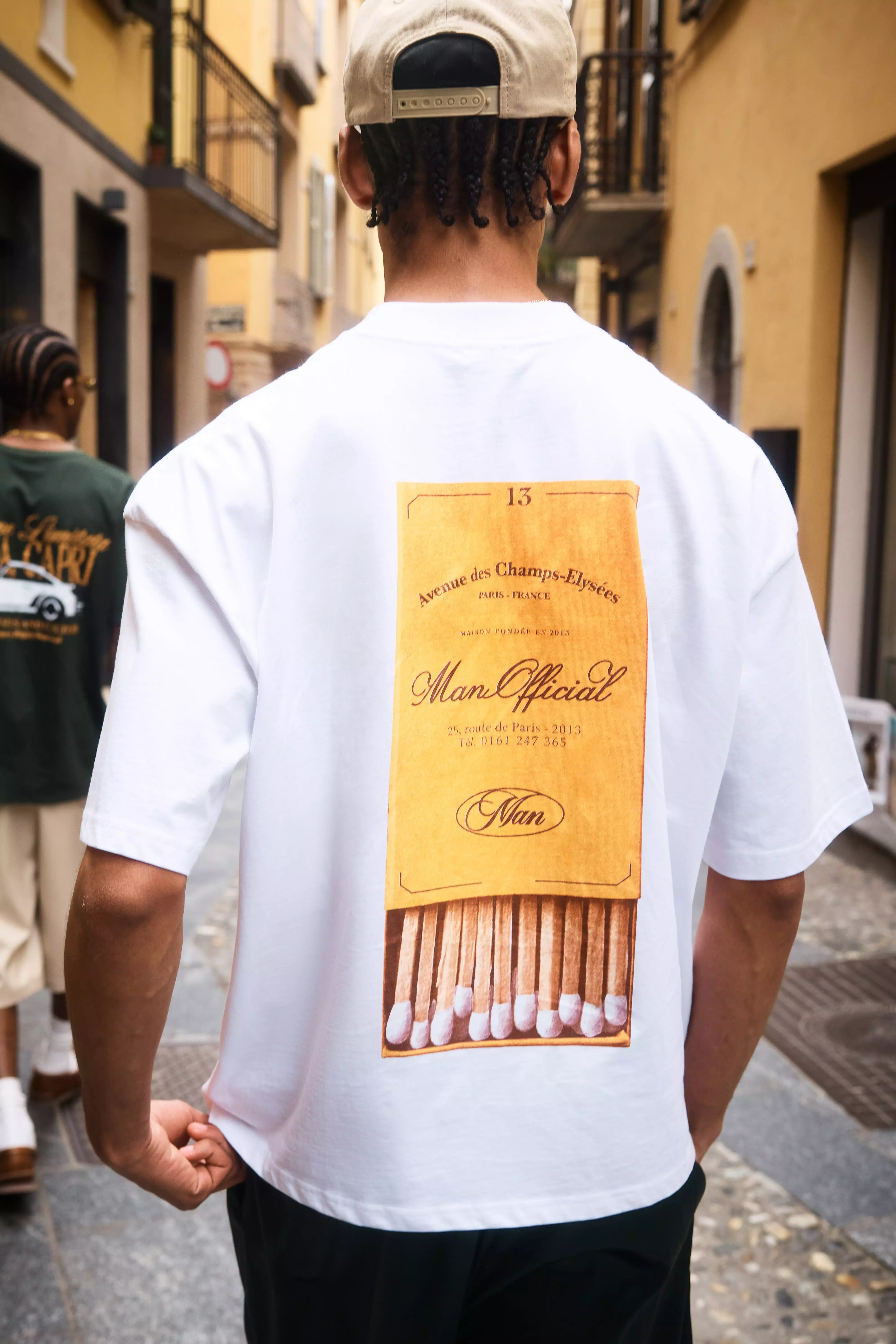 Oversized Boxy Extended Neck Man Match Box T-Shirt White