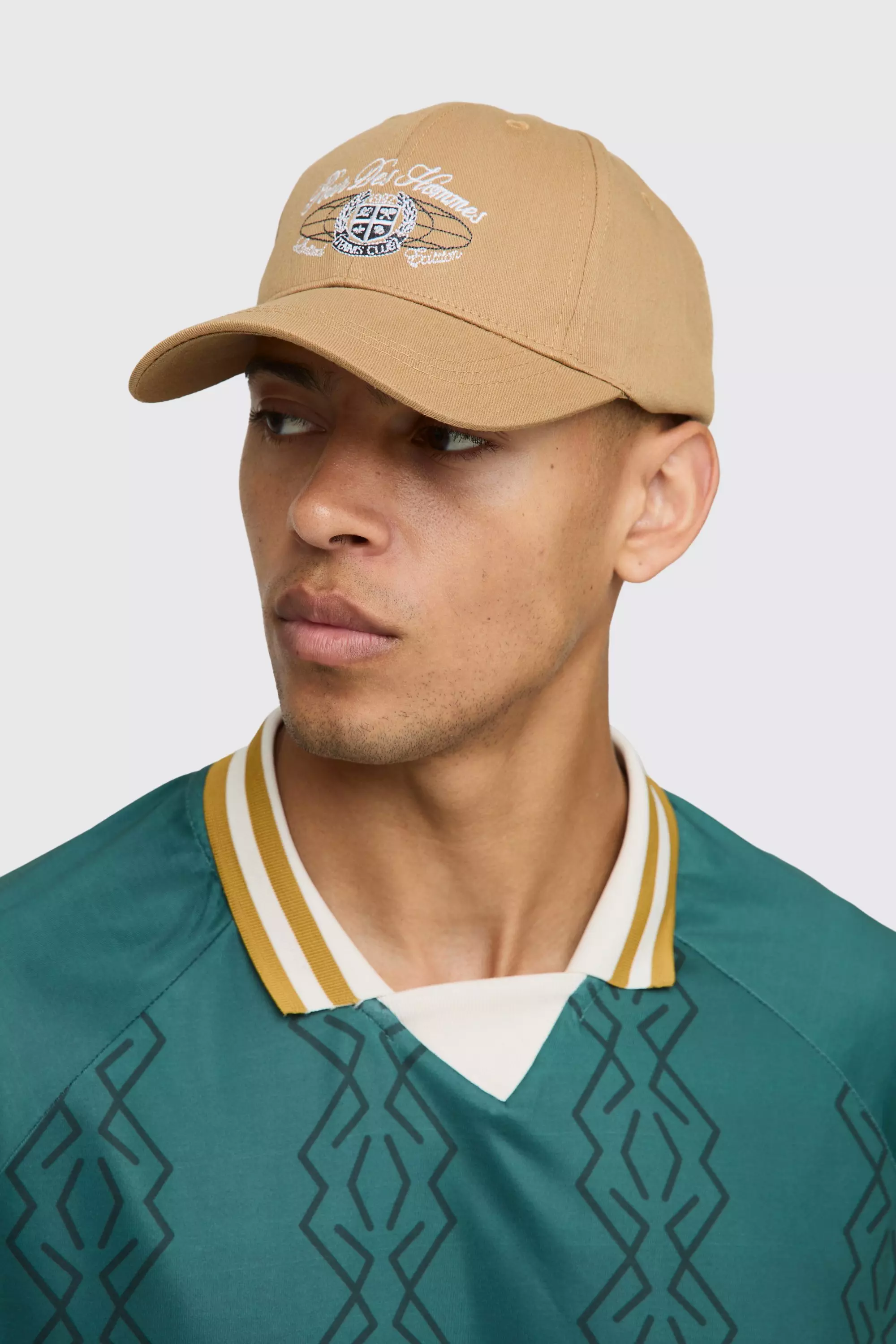 Mustard Yellow Pour Homme Embroidered Twill Cap