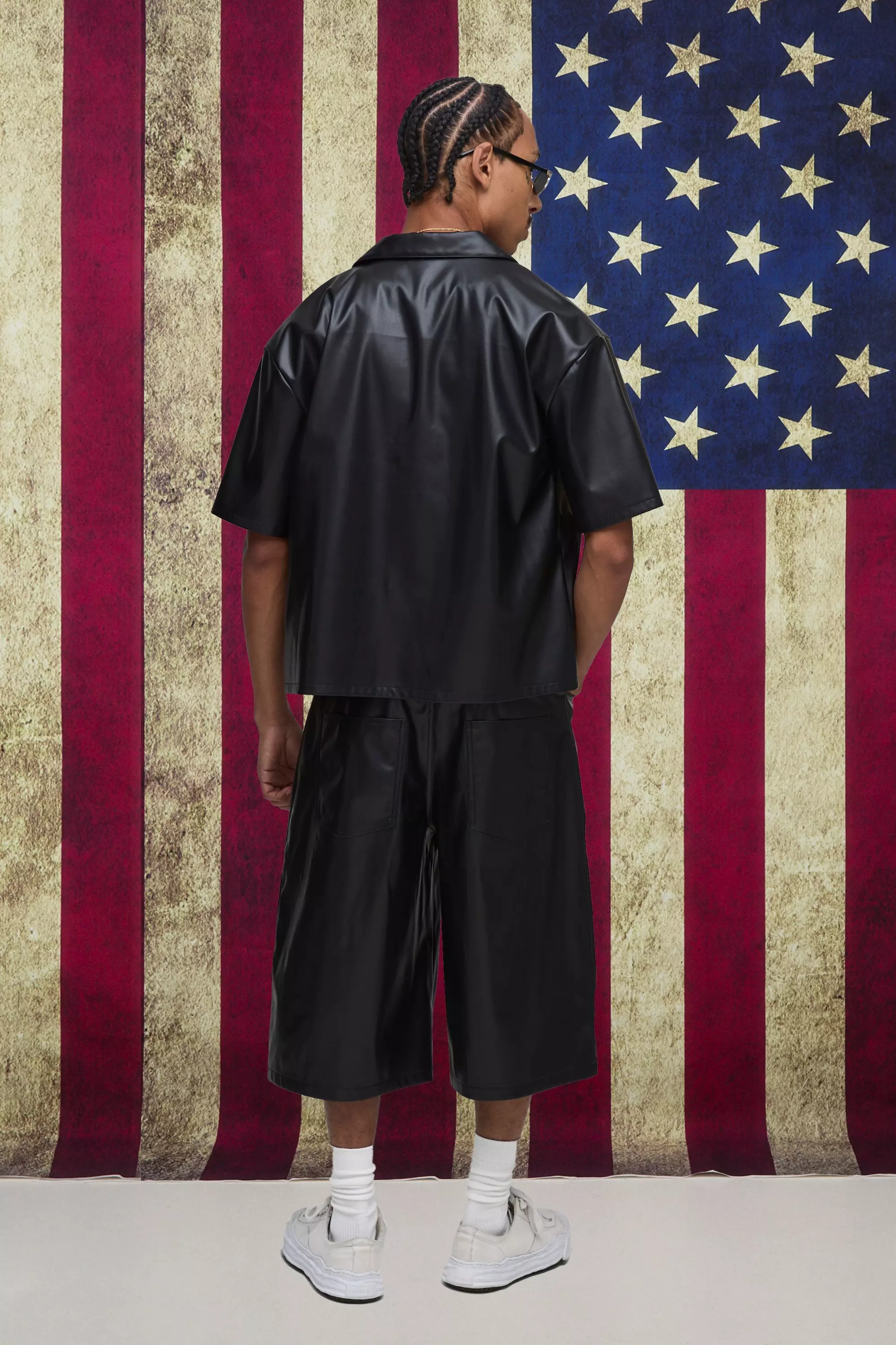 Longline PU Shorts | boohooMAN USA