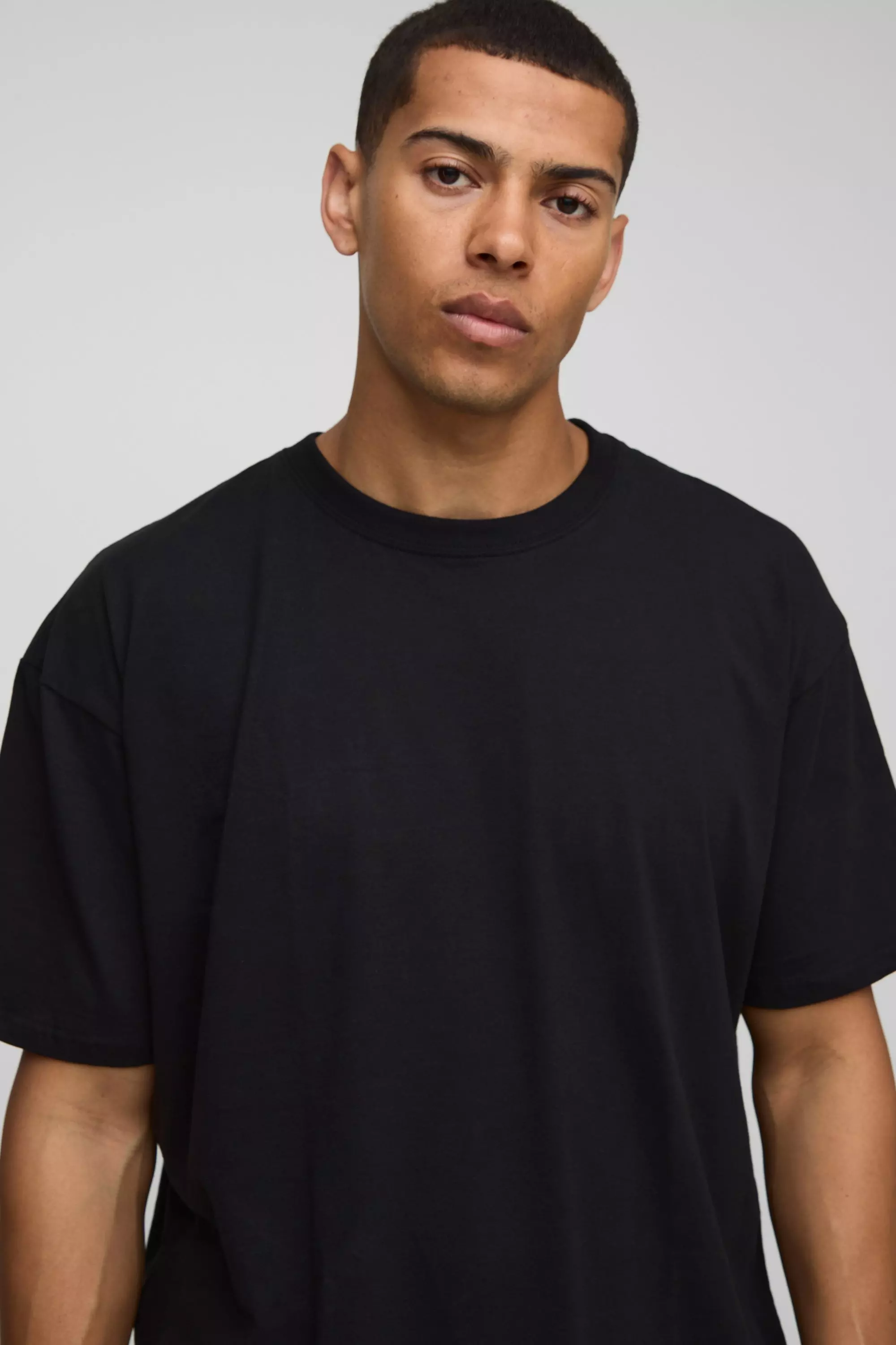 Black Oversized Nasa License T-Shirt | boohooMAN USA