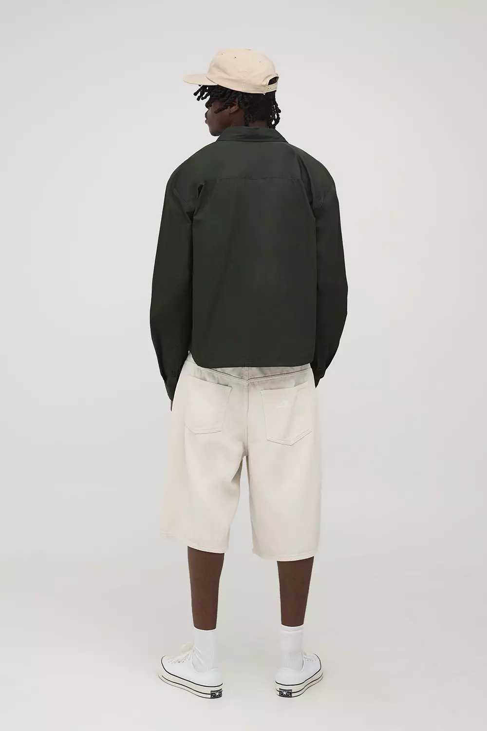 Tall B Embroidered Boxy Oversized Bungee Hem Poplin Shirt | boohooMAN USA