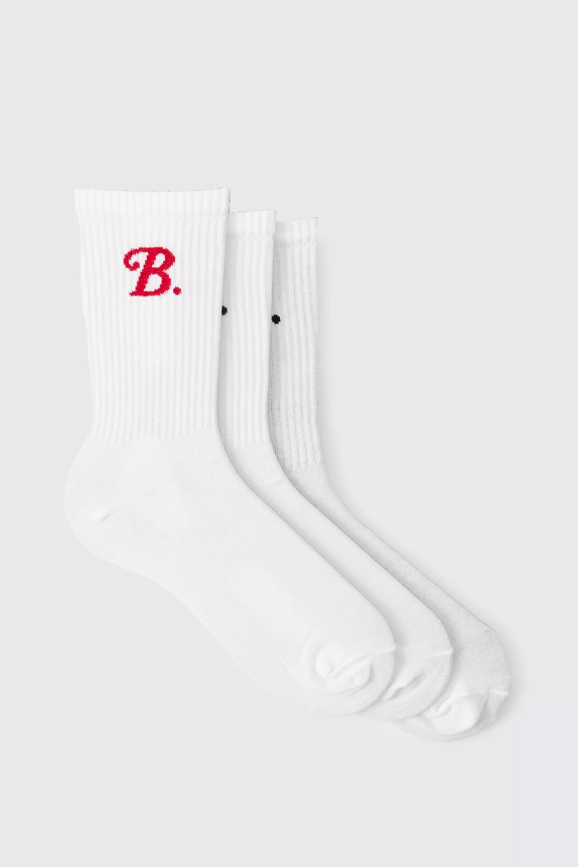 Multi 3 Pack B Jacquard Crew Socks Multi