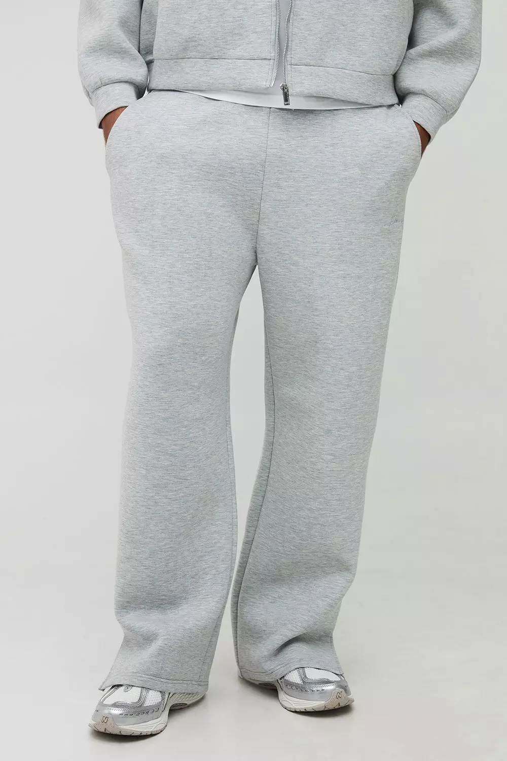 Plus Scuba Marl Embroidered Relaxed Fit Joggers | boohooMAN USA