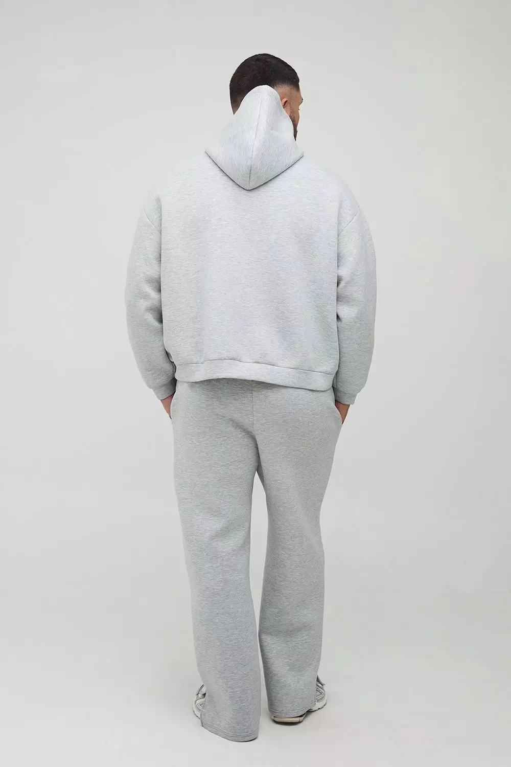 Plus Scuba Marl Embroidered Relaxed Fit Joggers | boohooMAN USA
