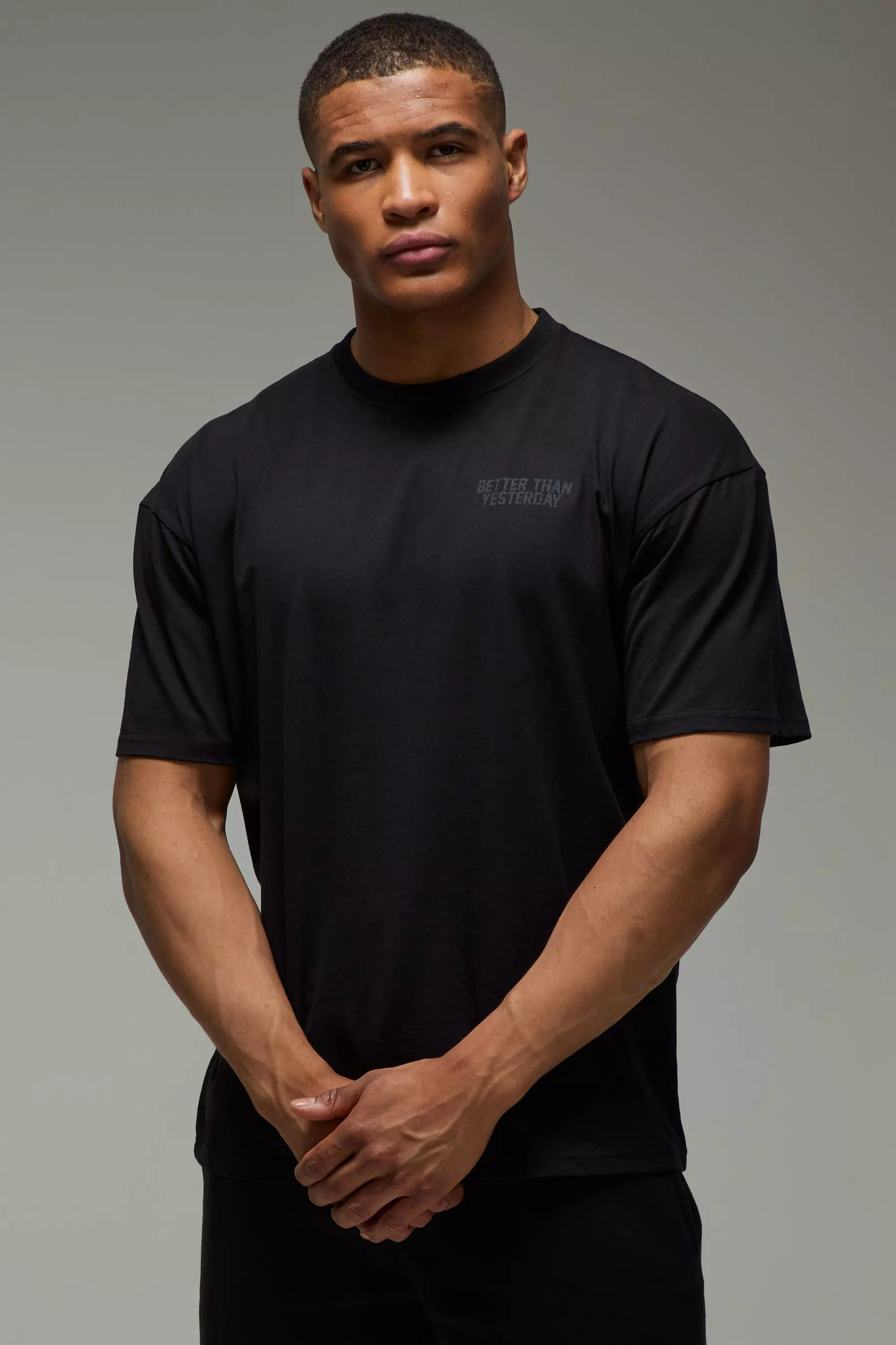 MAN Active Better Than Yesterday Oversized T-Shirt | boohooMAN USA