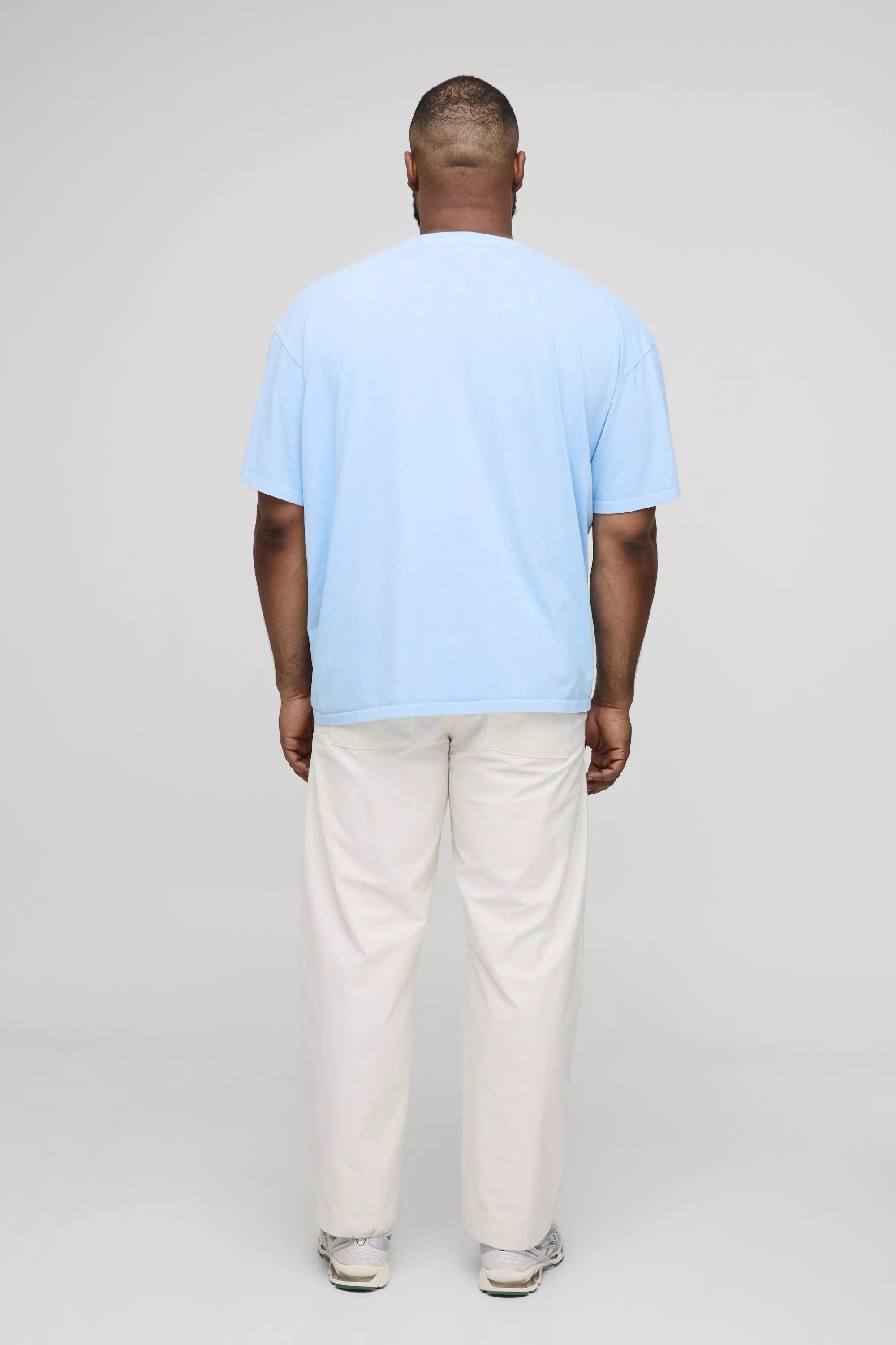 Plus Oversized Homme Varsity Print Overdye T-Shirt | boohooMAN USA