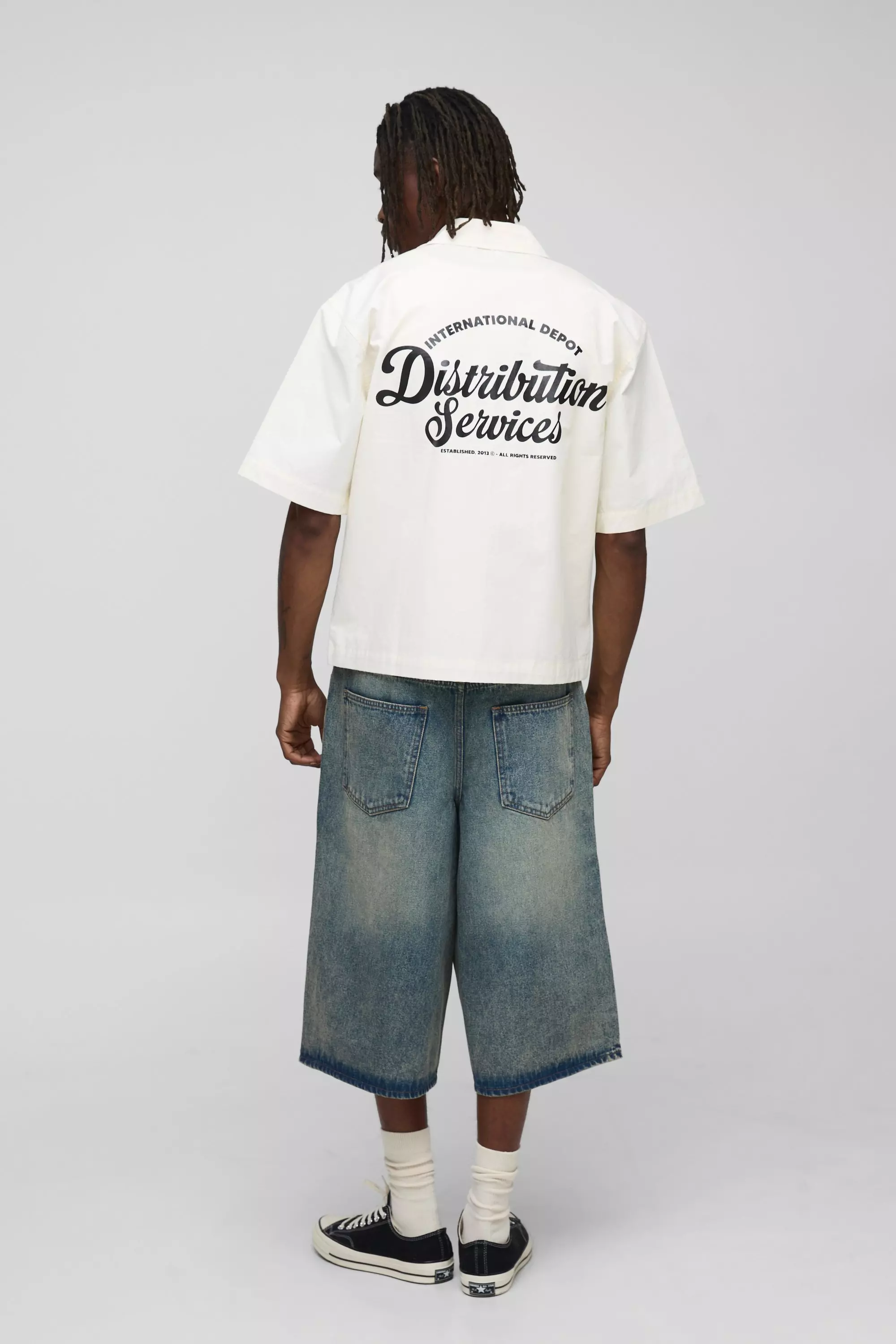Tall Relaxed Fit Tinted Jorts | boohooMAN USA