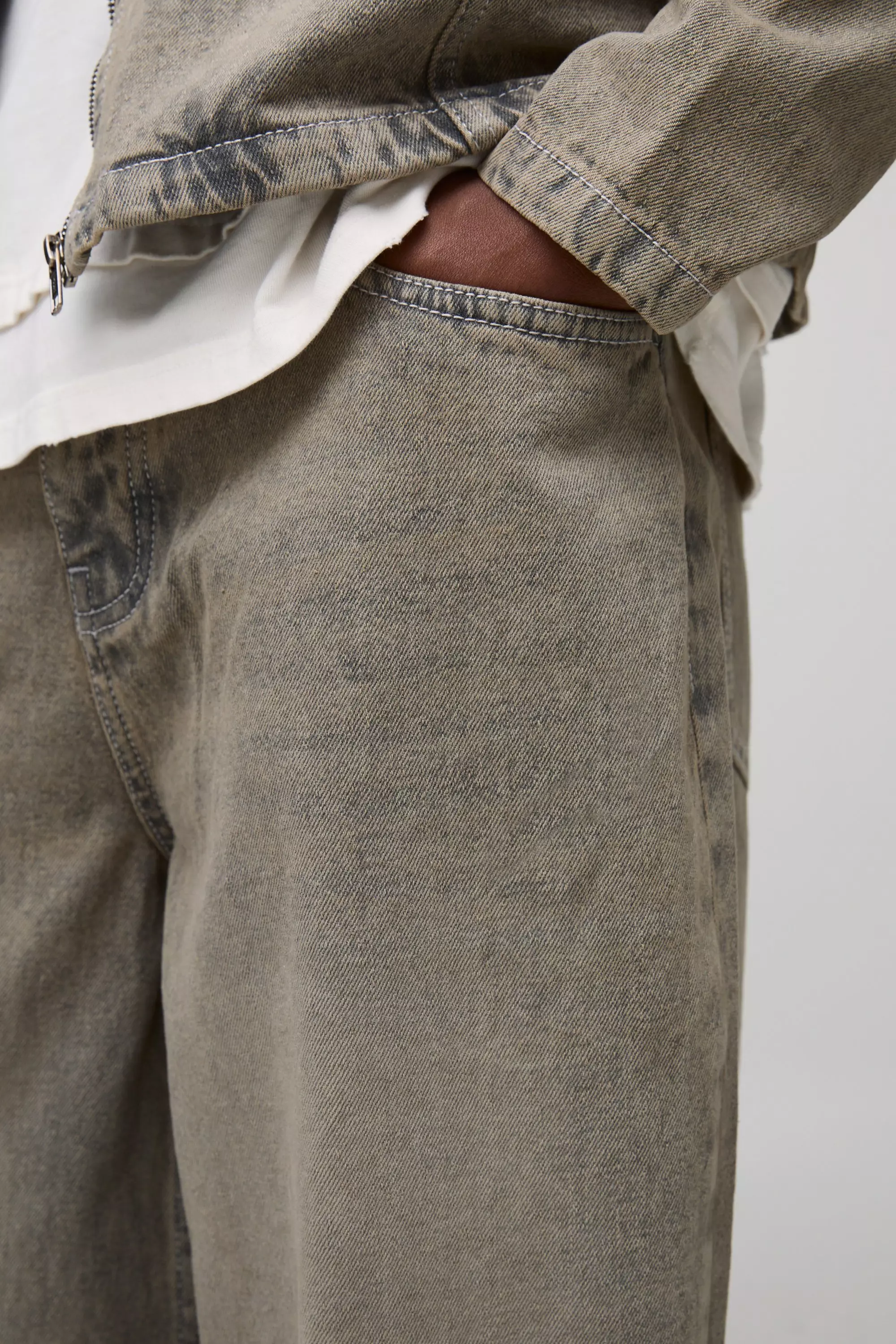 Tall Baggy Fit Overdyed Jeans | boohooMAN USA