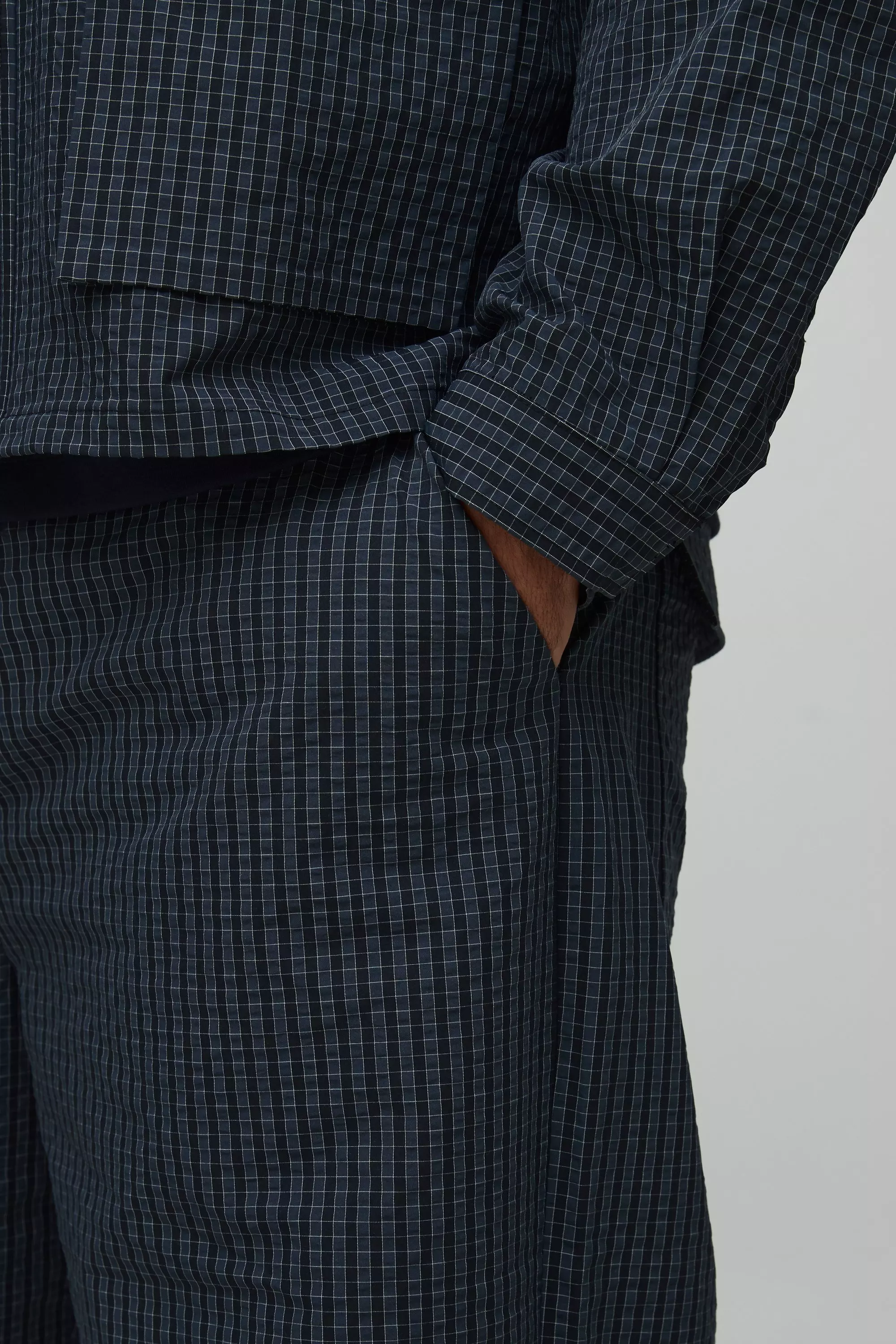 Plus Parachute Check Ripstop Trouser | boohooMAN USA