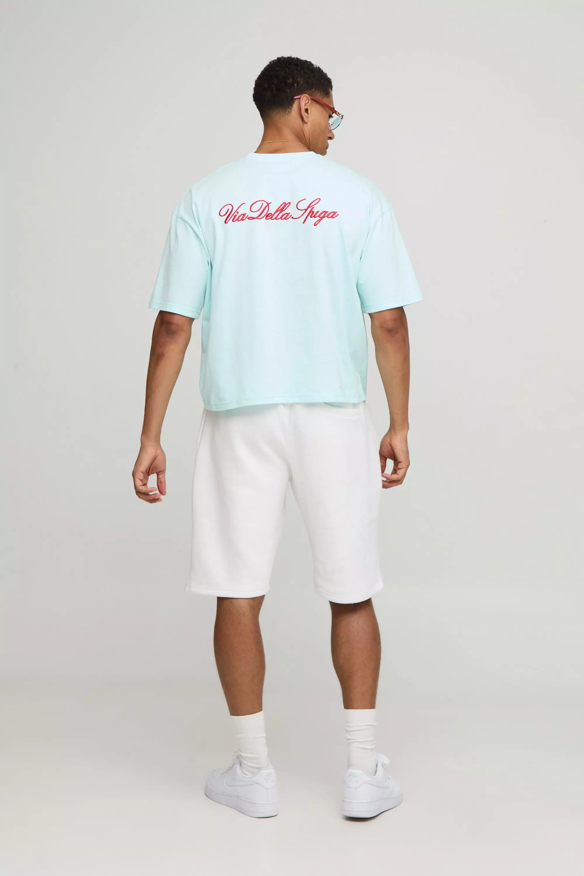Oversized Boxy High Build Embroidered T-Shirt | boohooMAN USA