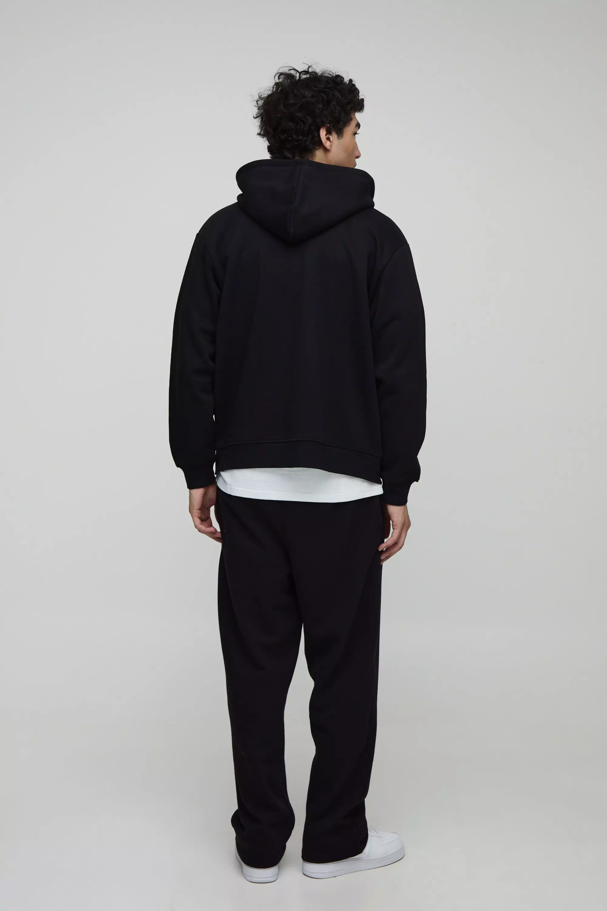 Basic Oversized Zip Through Hoodie | boohooMAN USA
