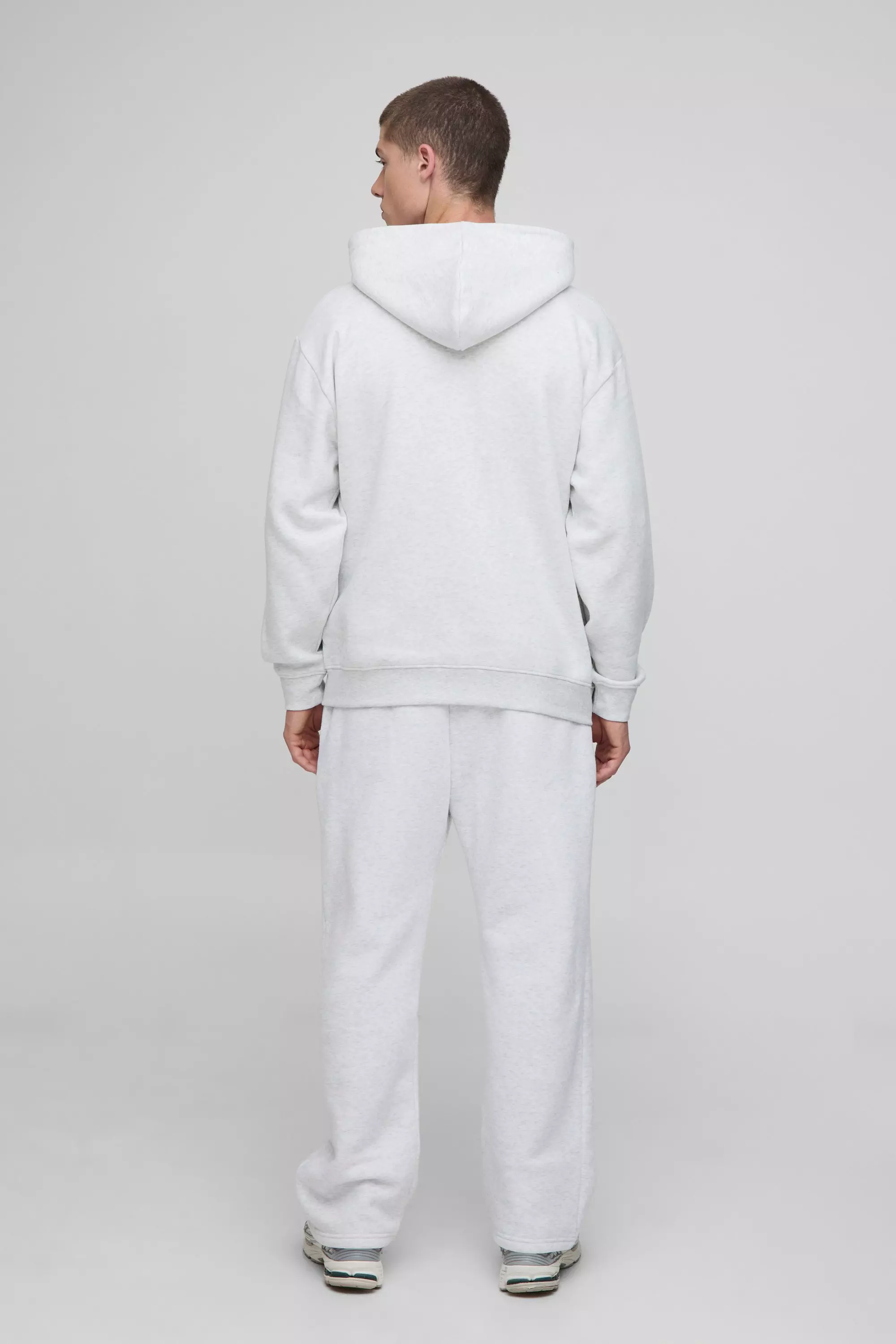 Basic Oversized Zip Through Hoodie | boohooMAN USA