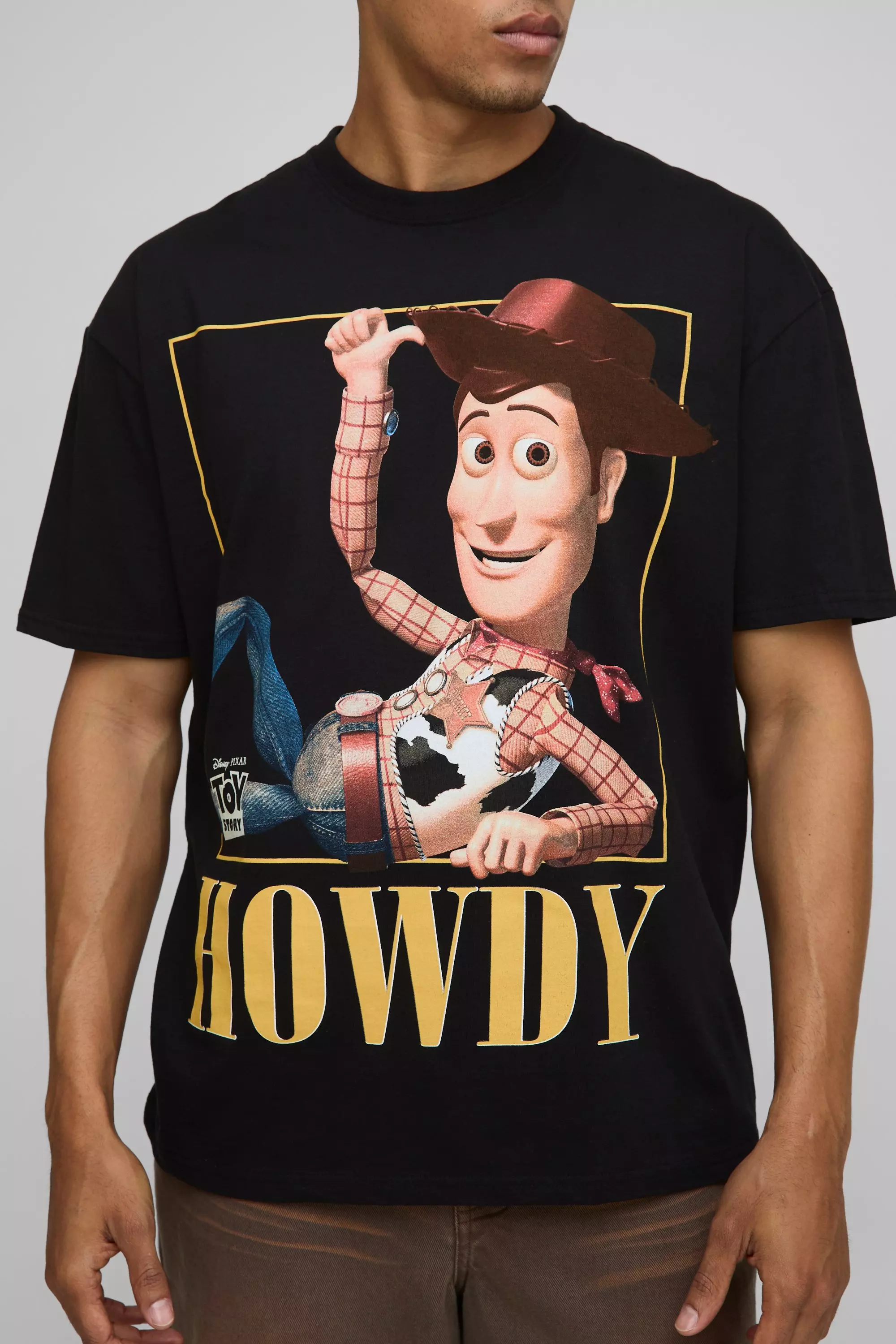Black Oversized Disney Toy Story License T-Shirt Black