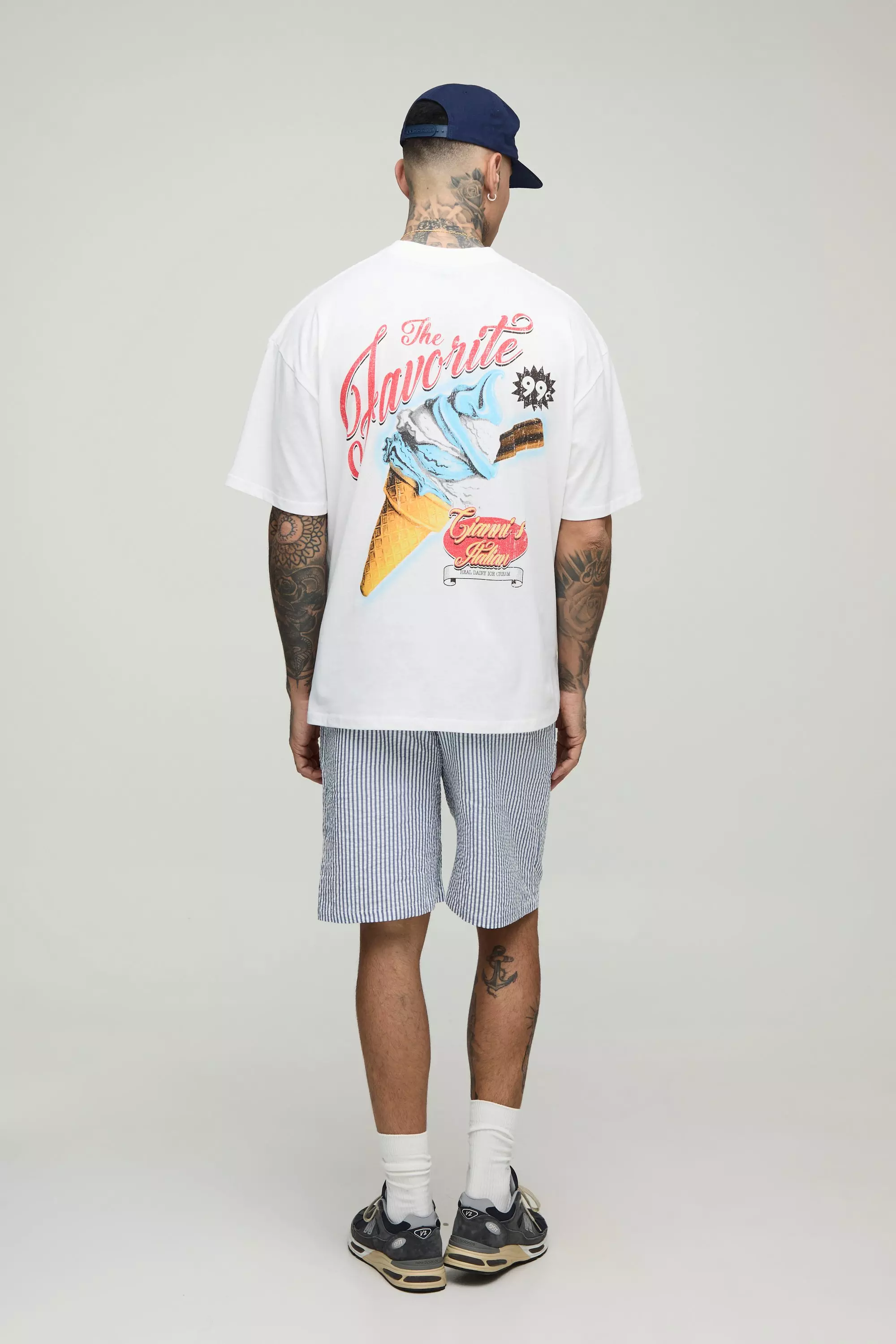 Tall Oversized Ice Cream Graphic T Shirt | boohooMAN USA
