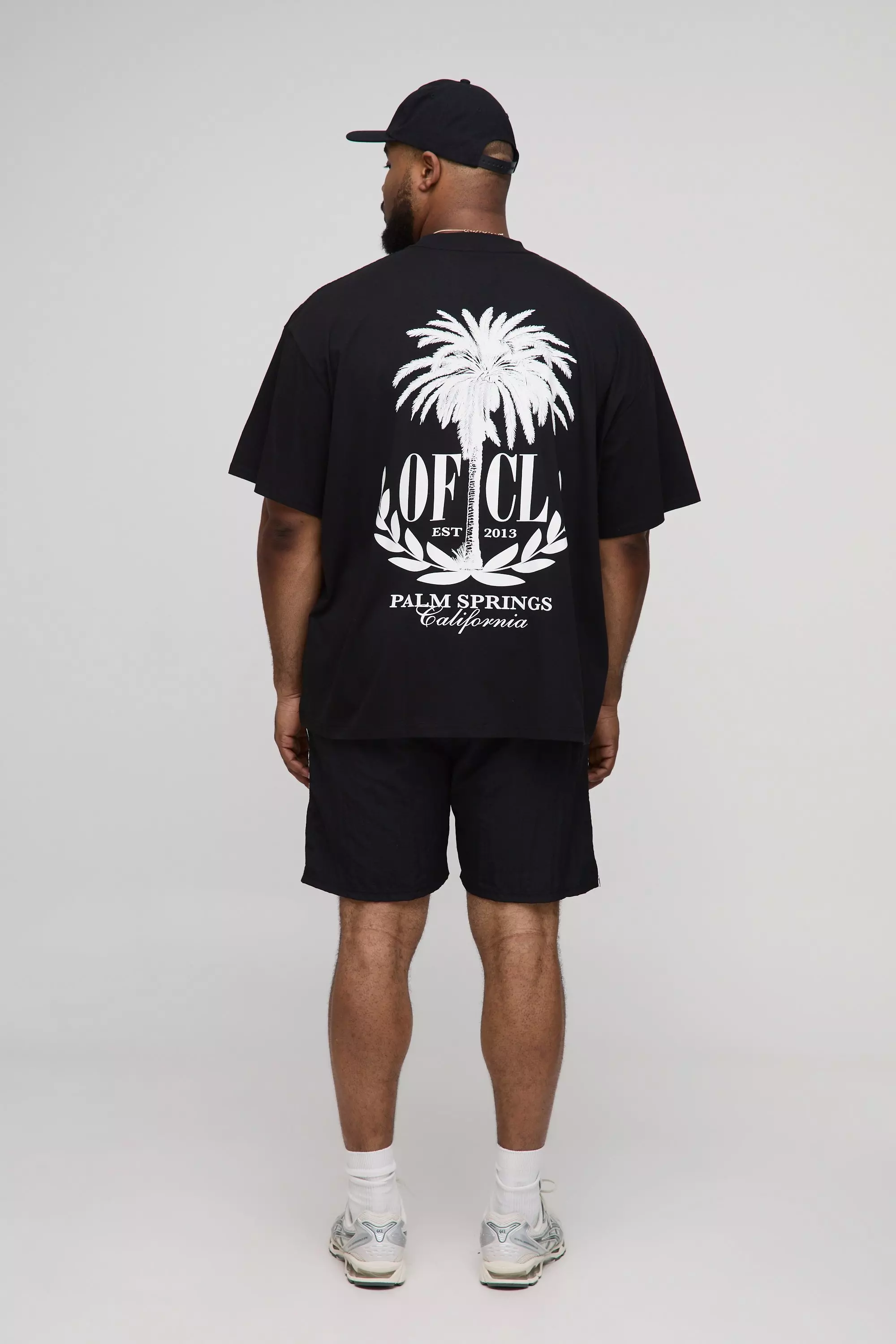 Plus Oversized Official Palm Springs Graphic T Shirt | boohooMAN USA