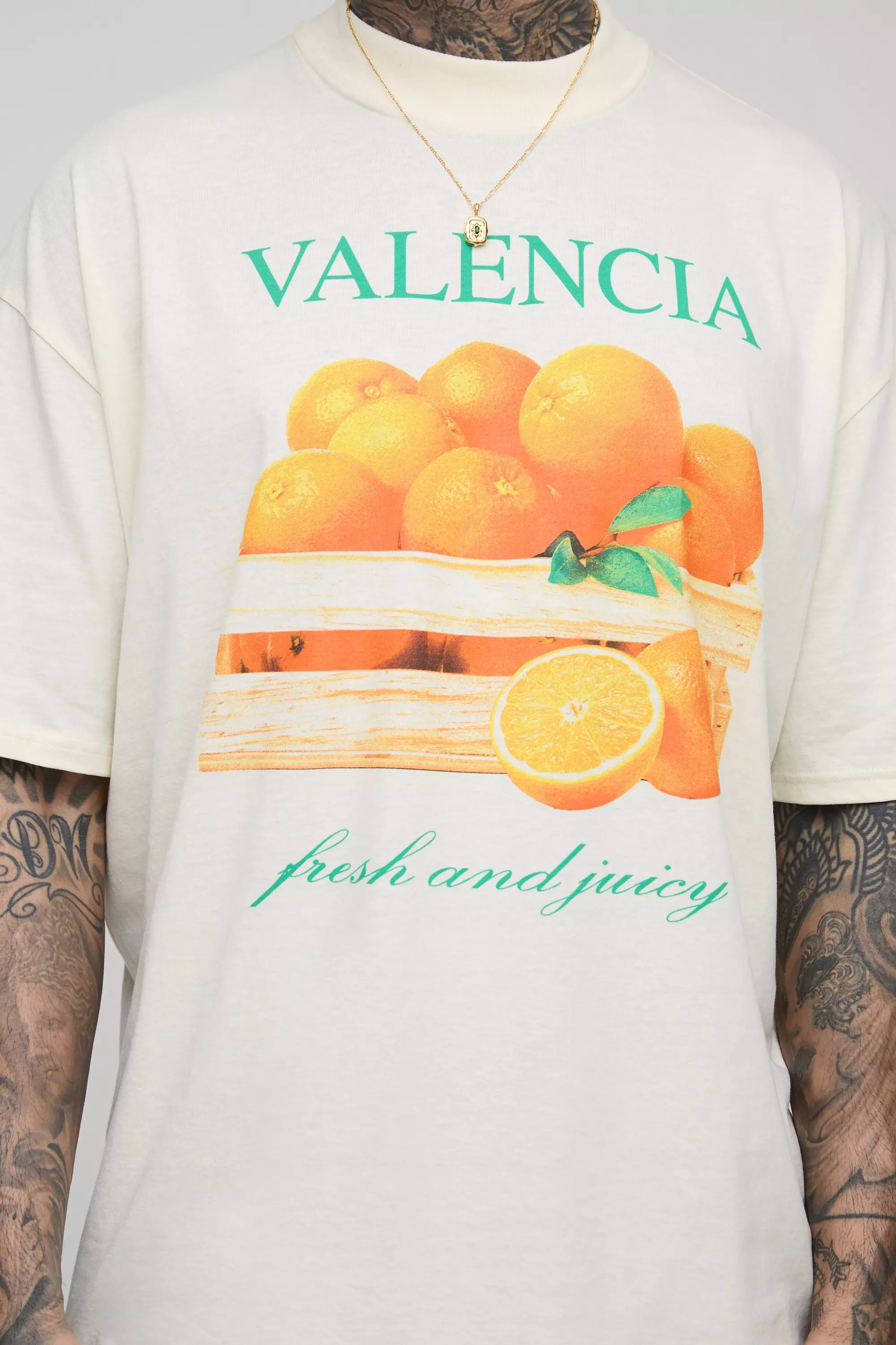 Tall Oversized Valencia Lemon Graphic T Shirt | boohooMAN USA