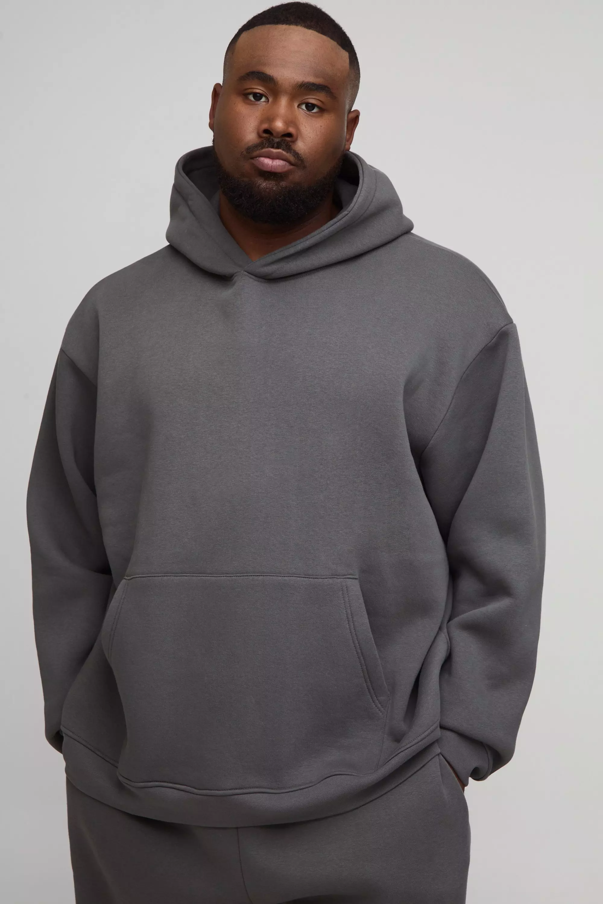 Plus Basic Oversized Over the Head Hoodie | boohooMAN USA