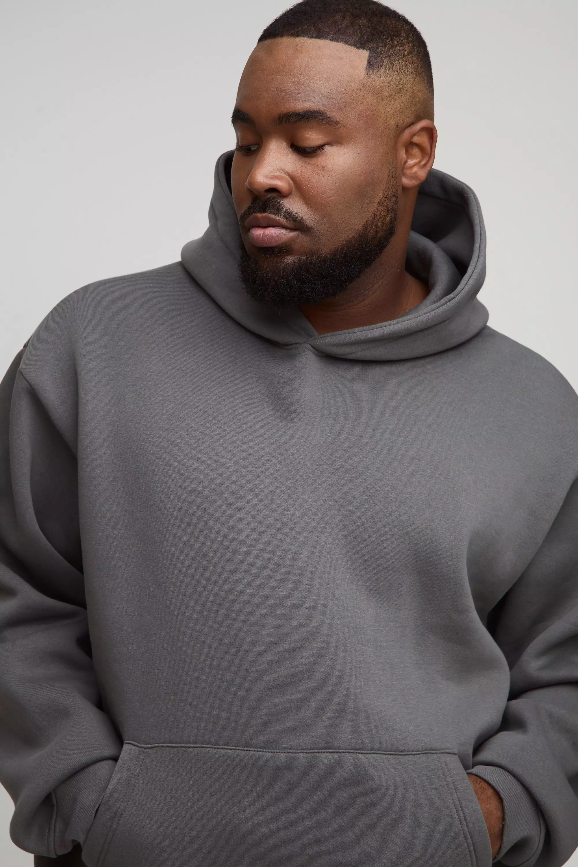 Plus Basic Oversized Over the Head Hoodie | boohooMAN USA