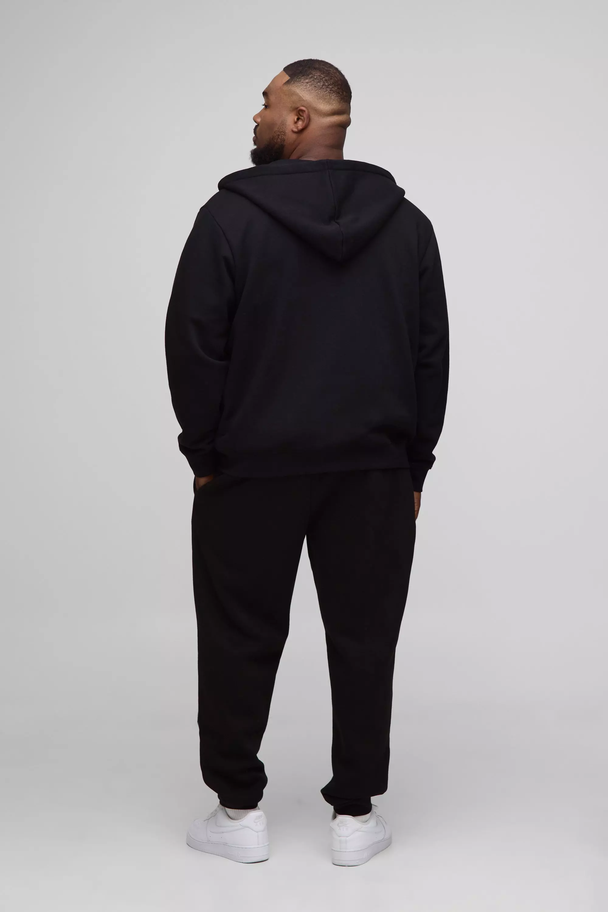 Plus Basic Regular Zip Through Hoodie | boohooMAN USA