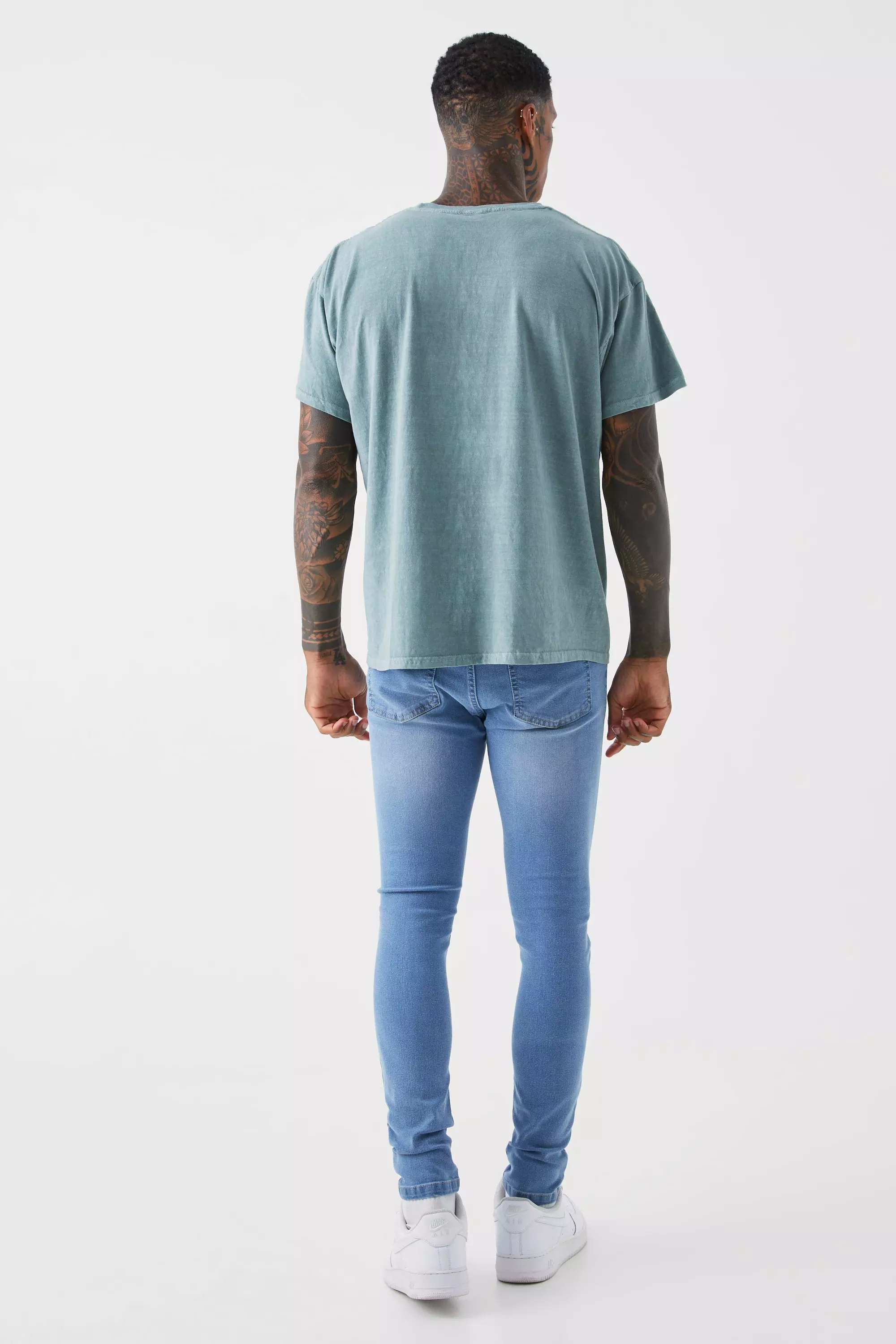 Super Skinny Stretch Washed Jeans | boohooMAN USA