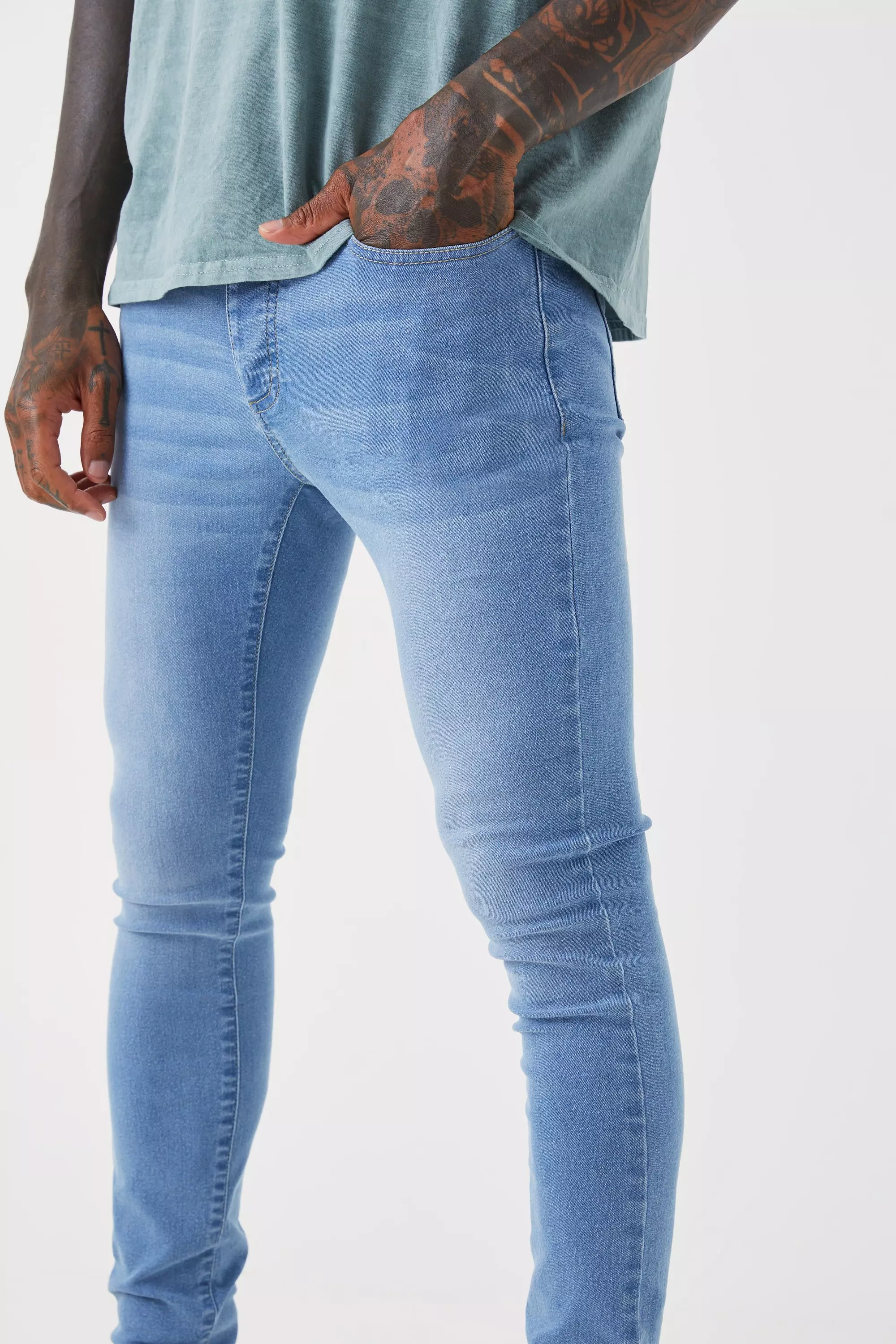 Super Skinny Stretch Washed Jeans | boohooMAN USA