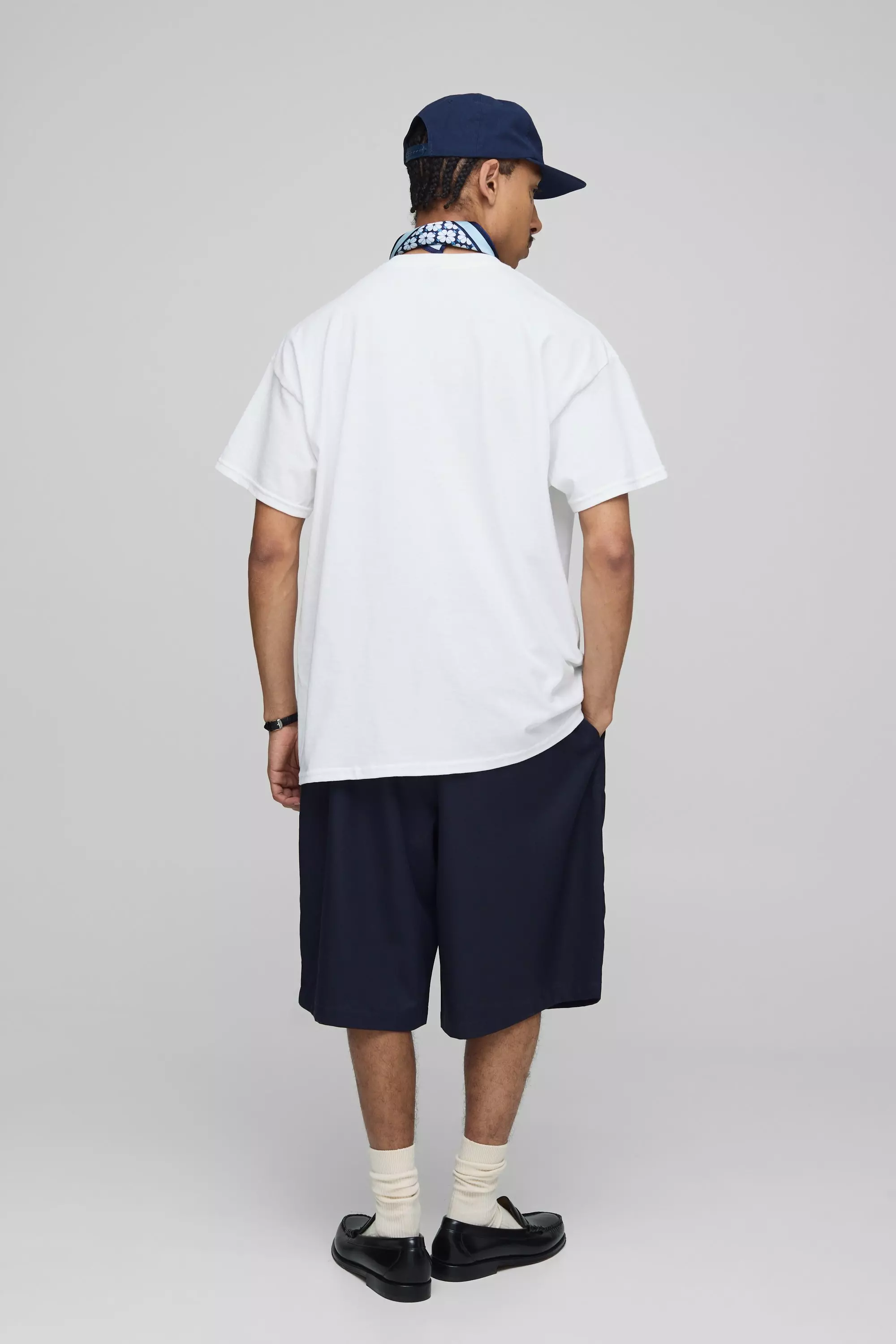 White Oversized Saint Tropez Crest Printed T-Shirt | boohooMAN USA