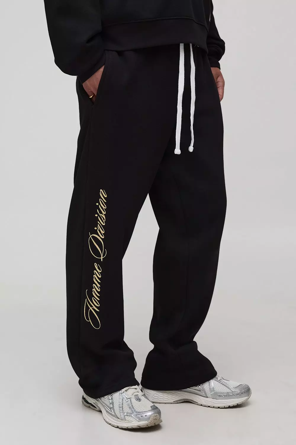 Straight Leg Homme Embroidered Joggers | boohooMAN USA
