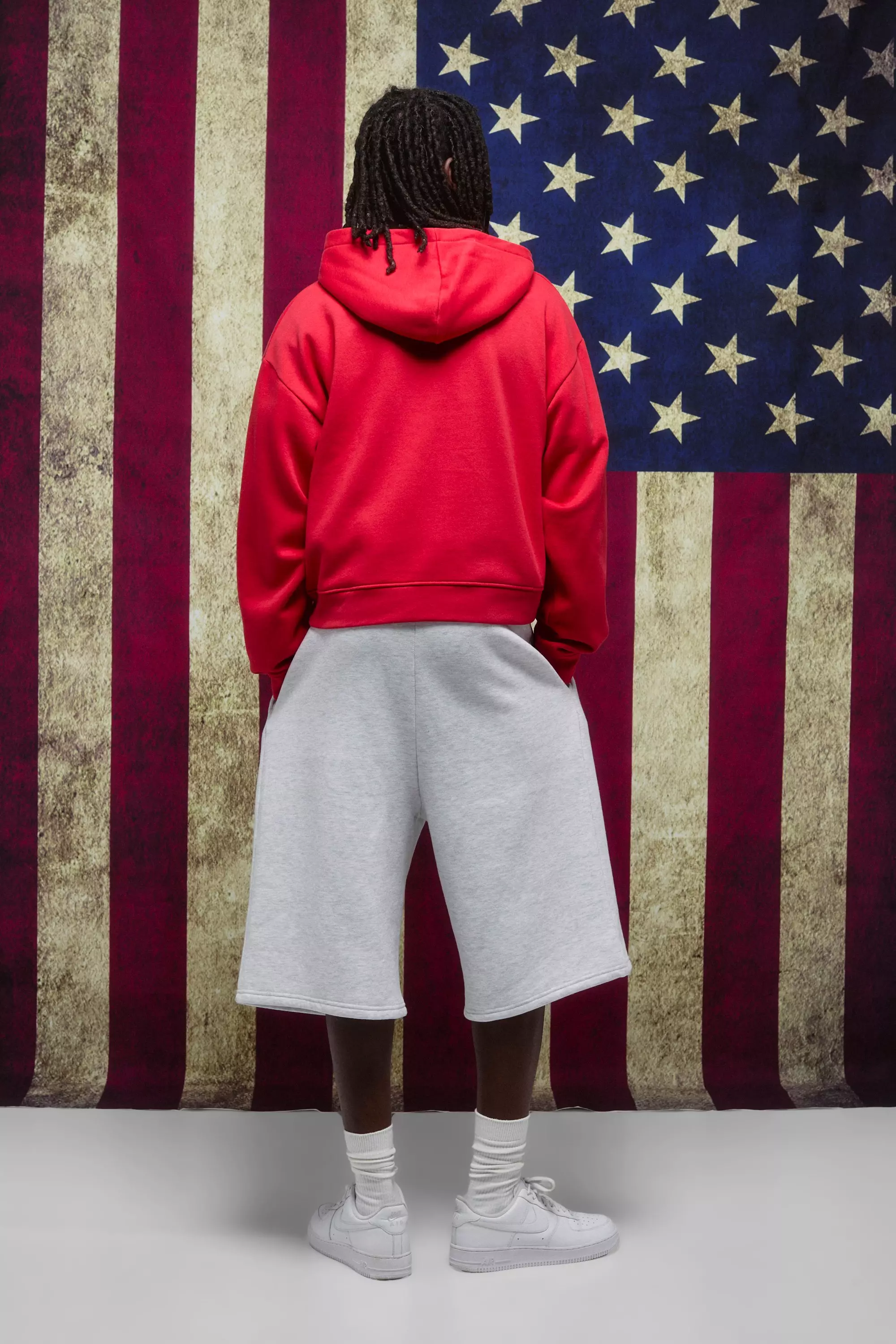 Red Shrunken Zip Through M Star Printed Hoodie | boohooMAN USA