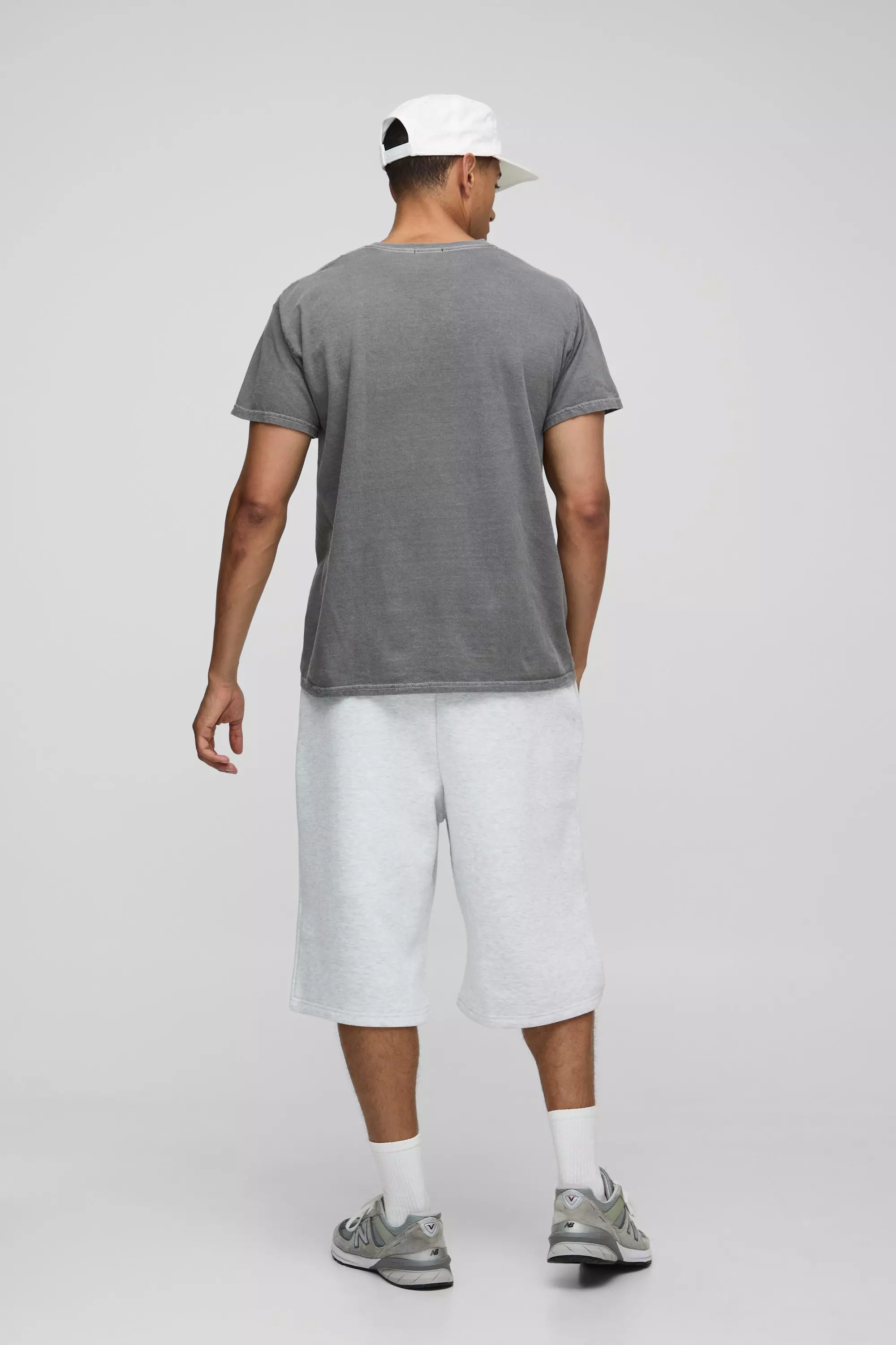 Regular Fit MAN Script Embroidered Washed T-shirt | boohooMAN USA
