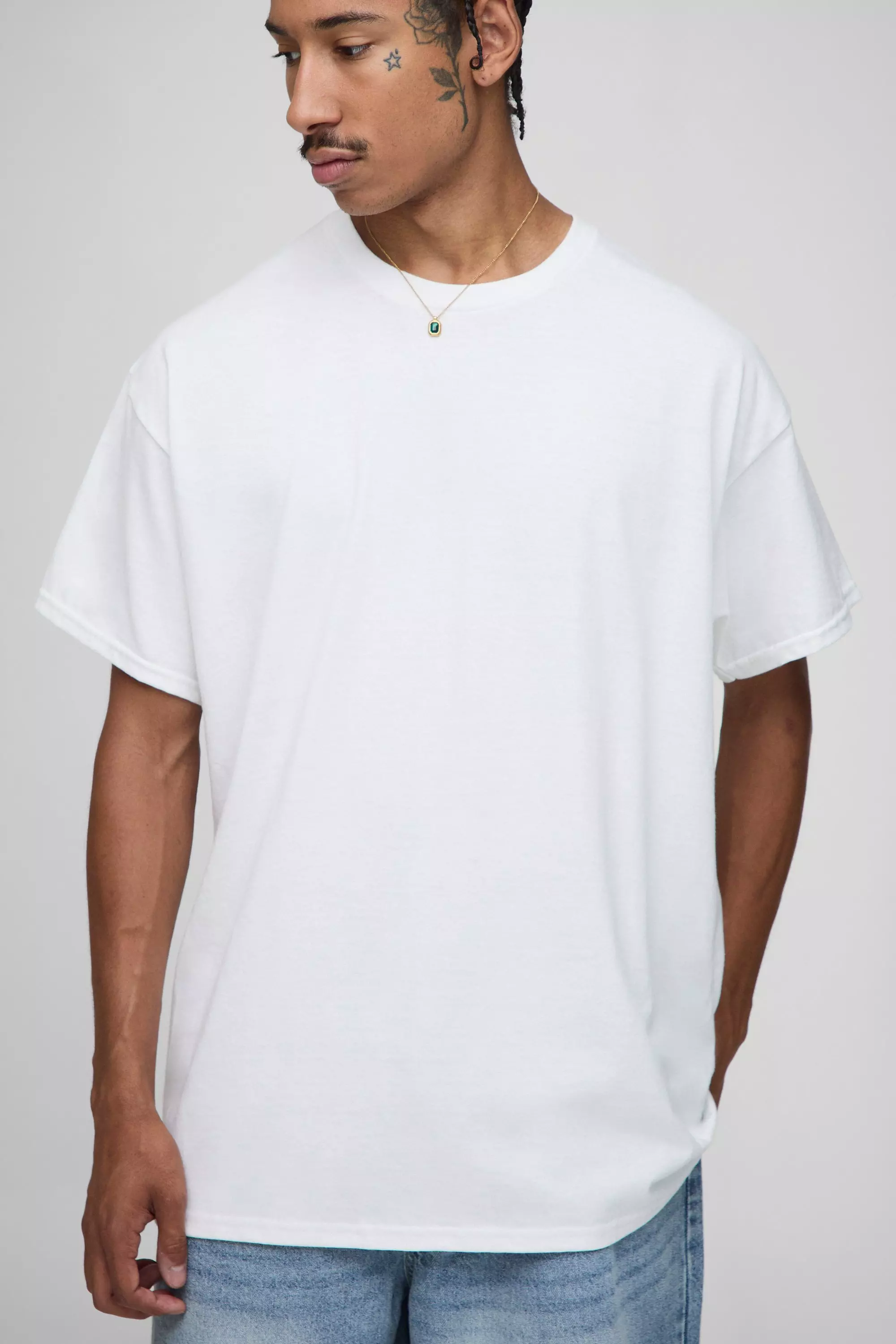 White Oversized Playboy License Printed T-Shirt | boohooMAN USA
