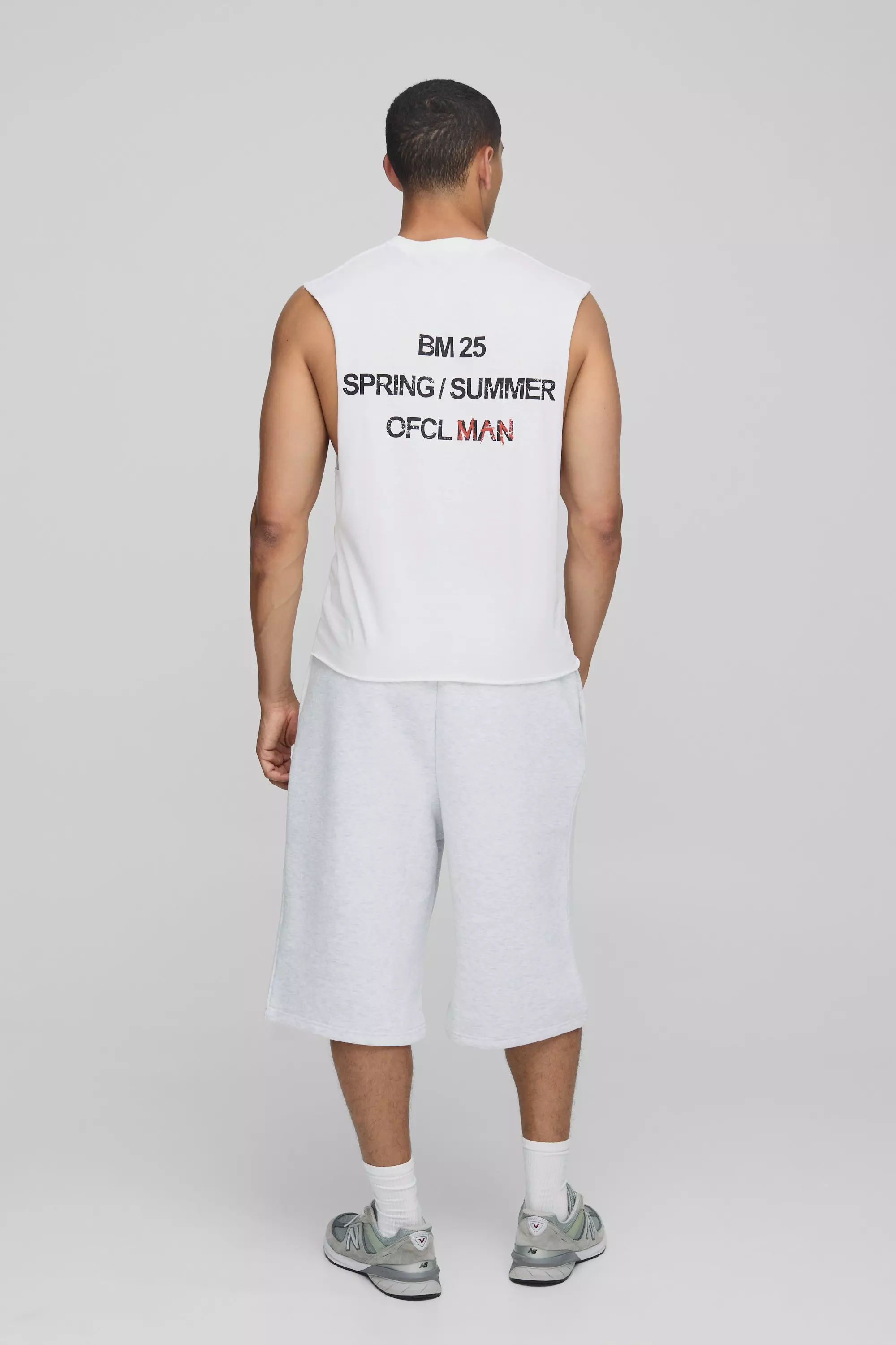 White Oversized Boxy Western OFCL Man Graphic Tank | boohooMAN