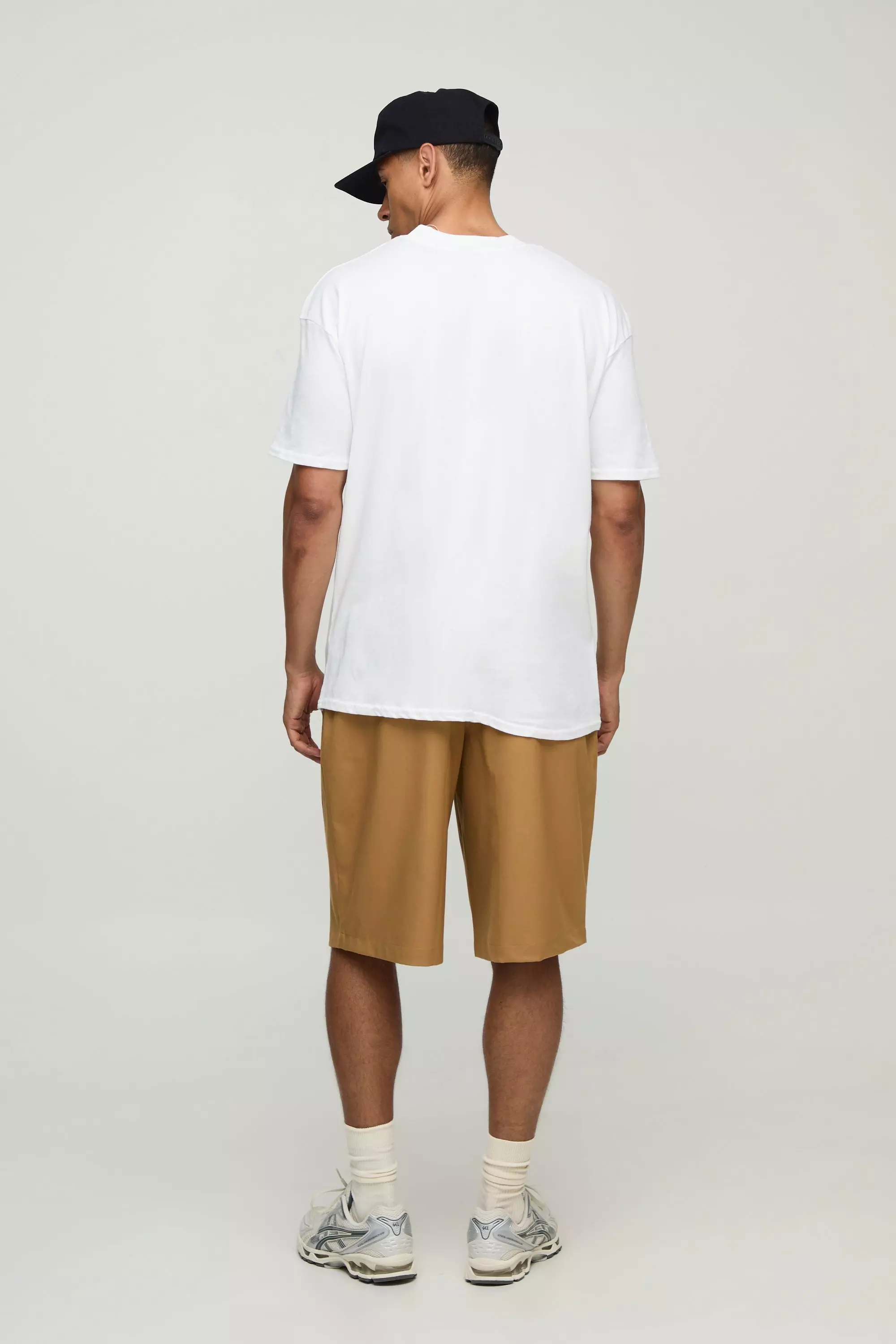 White Oversized Extended Neck Monte Carlo T-Shirt | boohooMAN USA