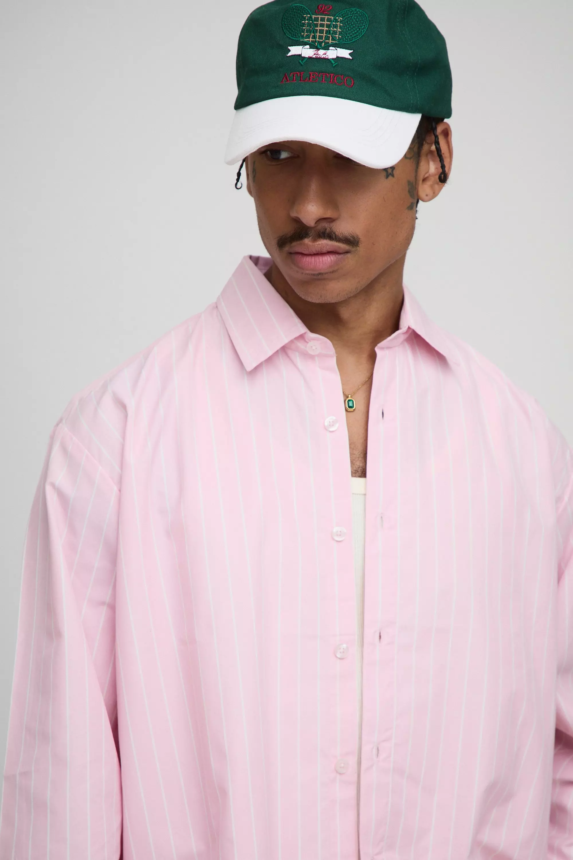 Oversized Stripe Long Sleeve Shirt | boohooMAN USA