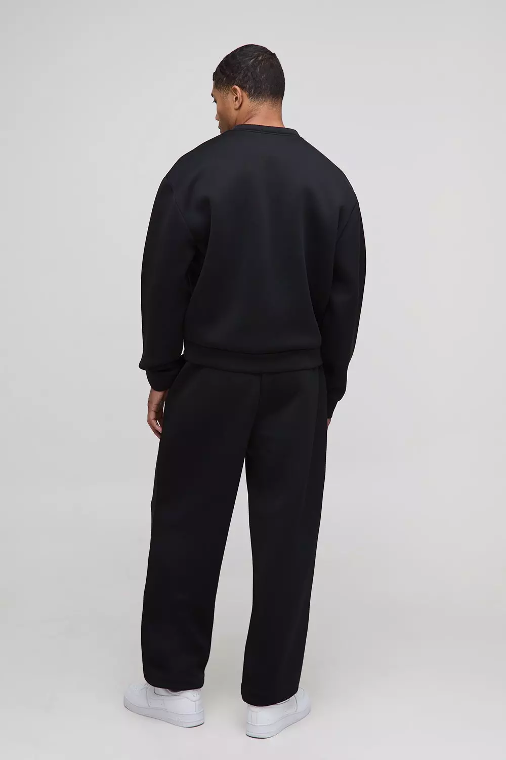 Oversized Fit Bonded Scuba Cuffed Joggers | boohooMAN USA